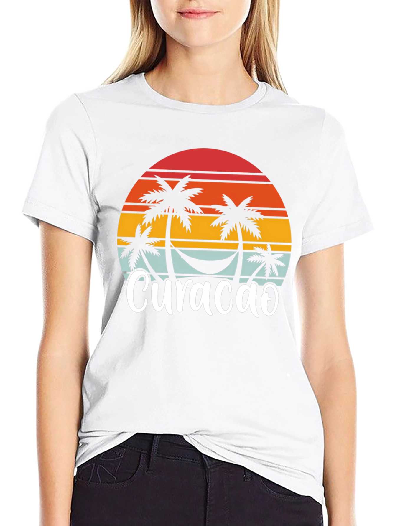 Curacao Palm Tree Sunset T-Shirt