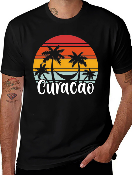 Curacao Palm Tree Sunset T-Shirt