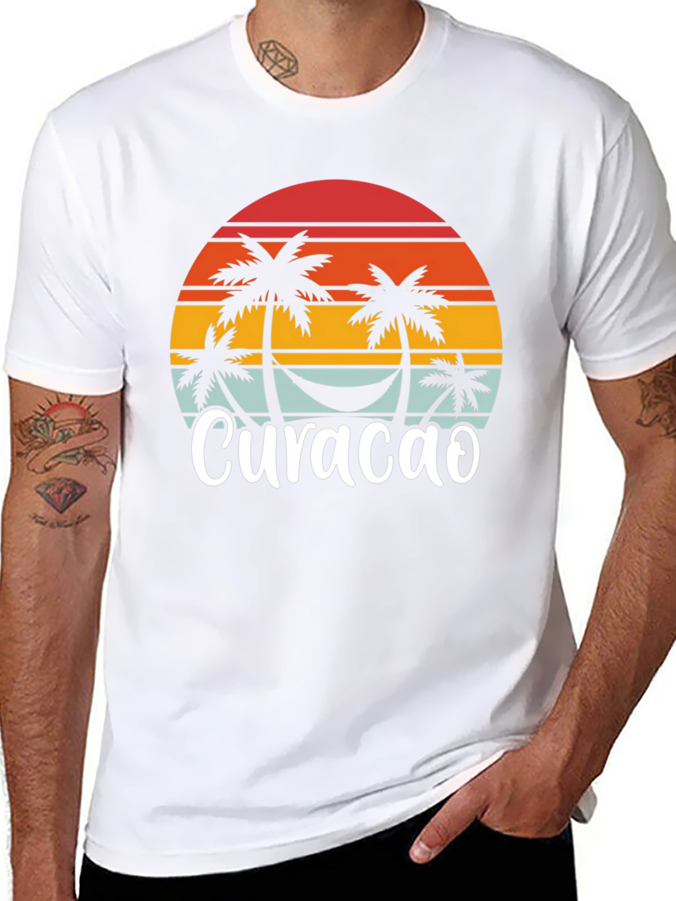 Curacao Palm Tree Sunset T-Shirt