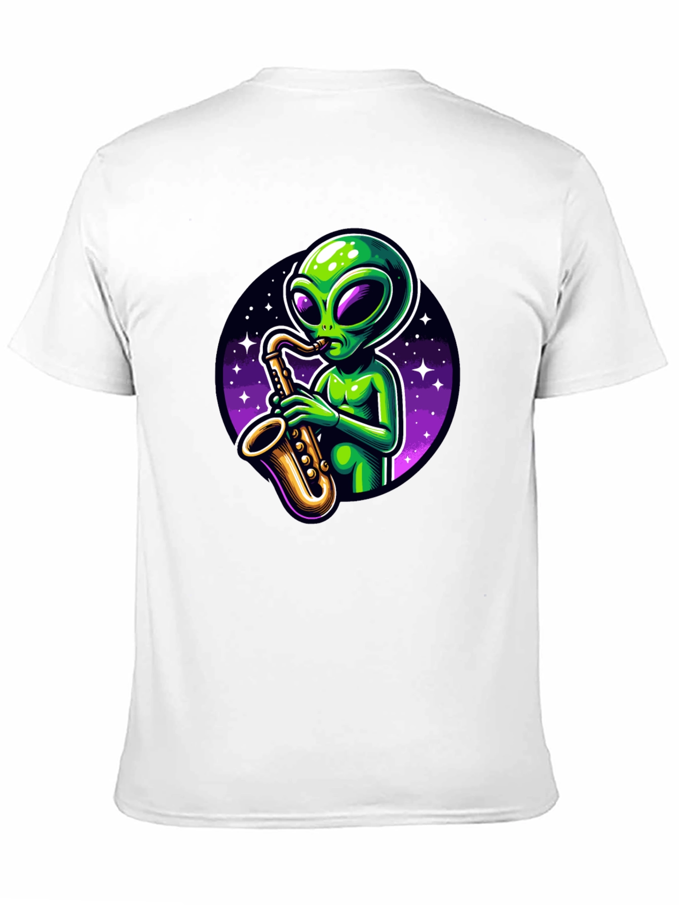 Alien Sax Player Graphic Tee - Black