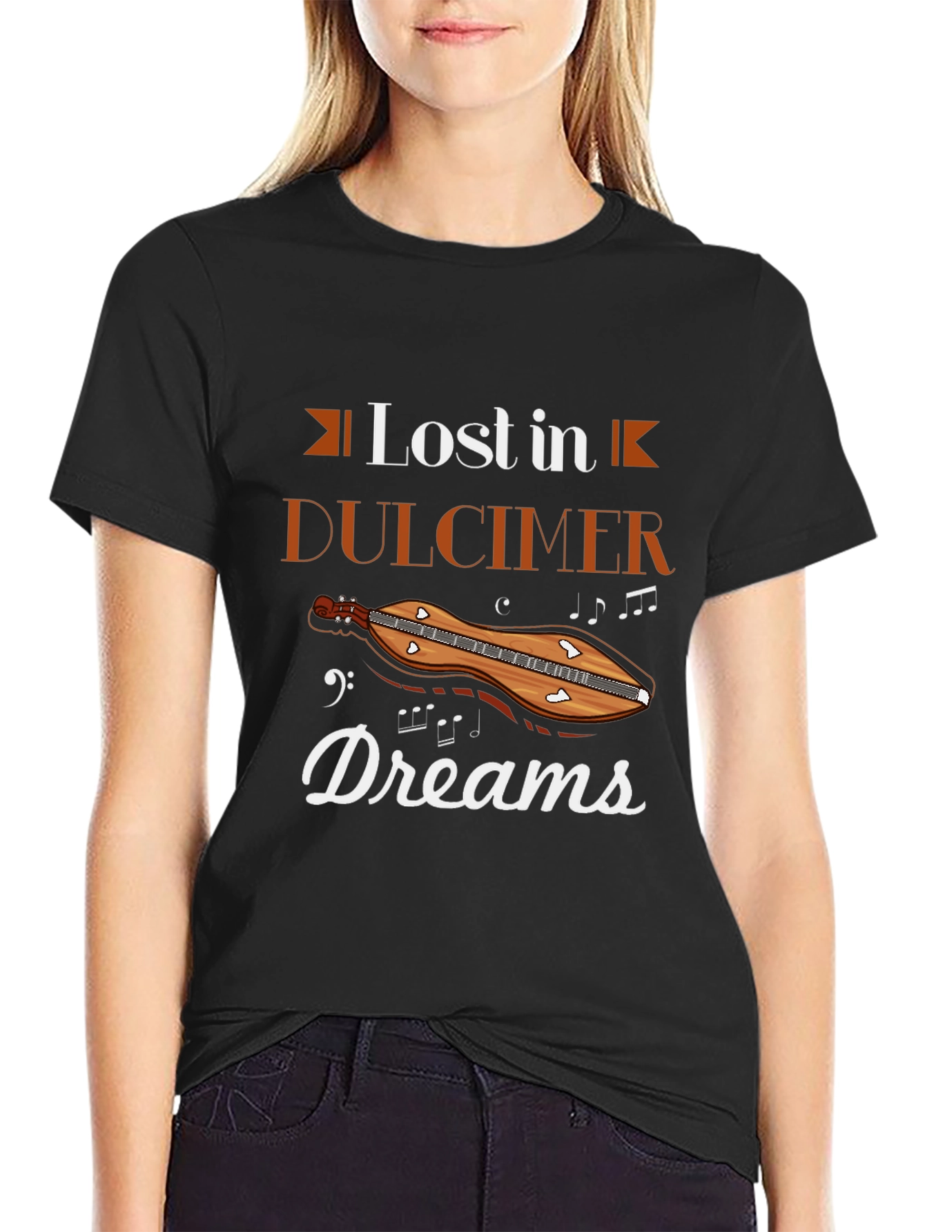 Lost in Dulcimer Dreams Black T-Shirt