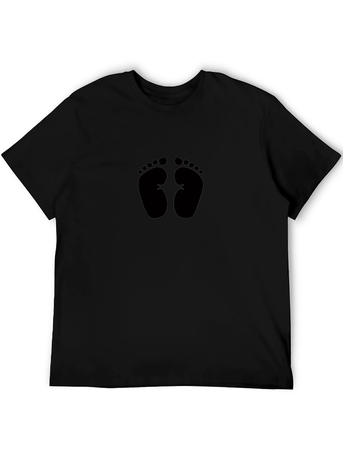 Black Footprints Graphic Tee - Soft Cotton Comfort