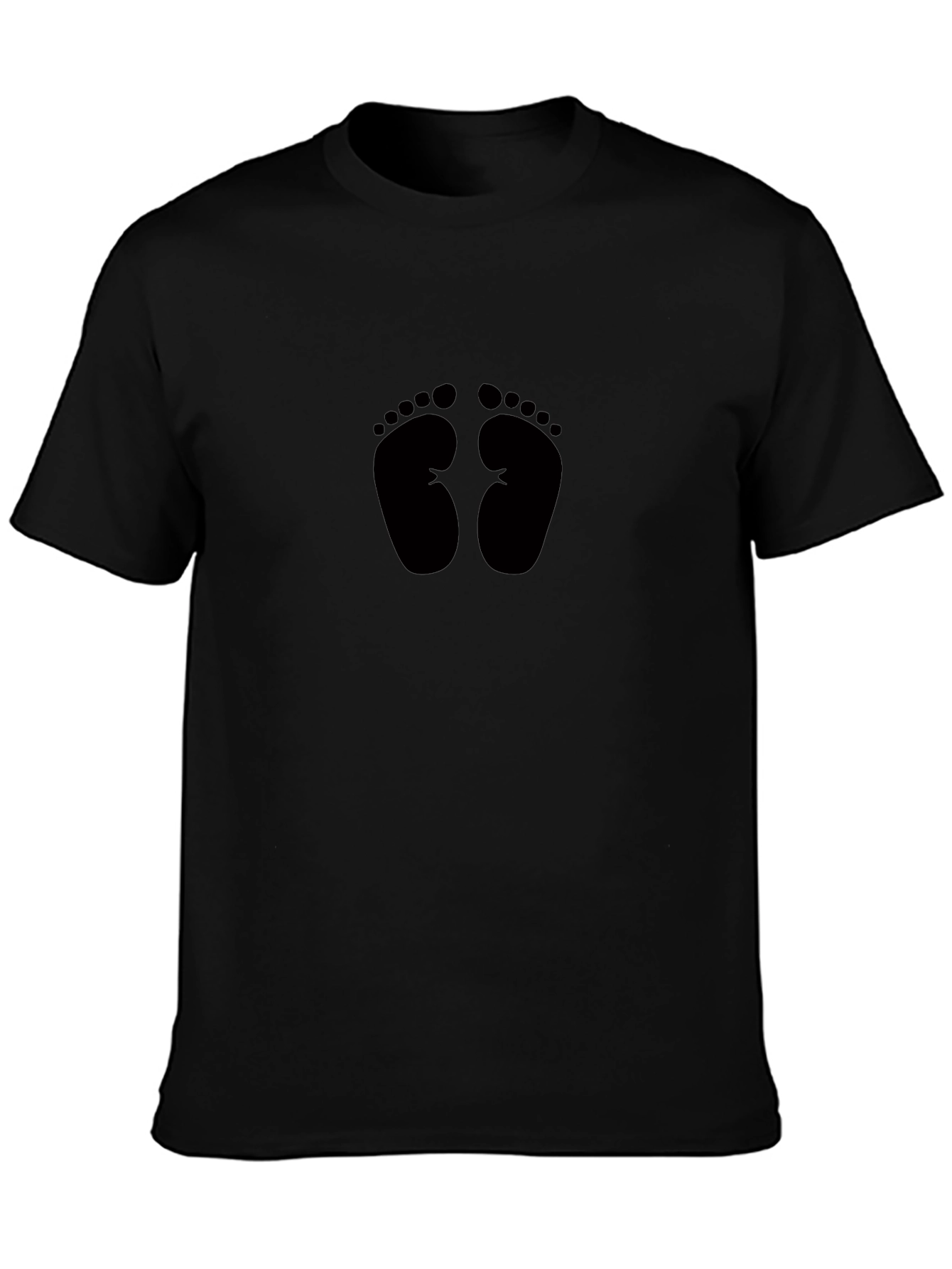Black Footprints Graphic Tee - Soft Cotton Comfort