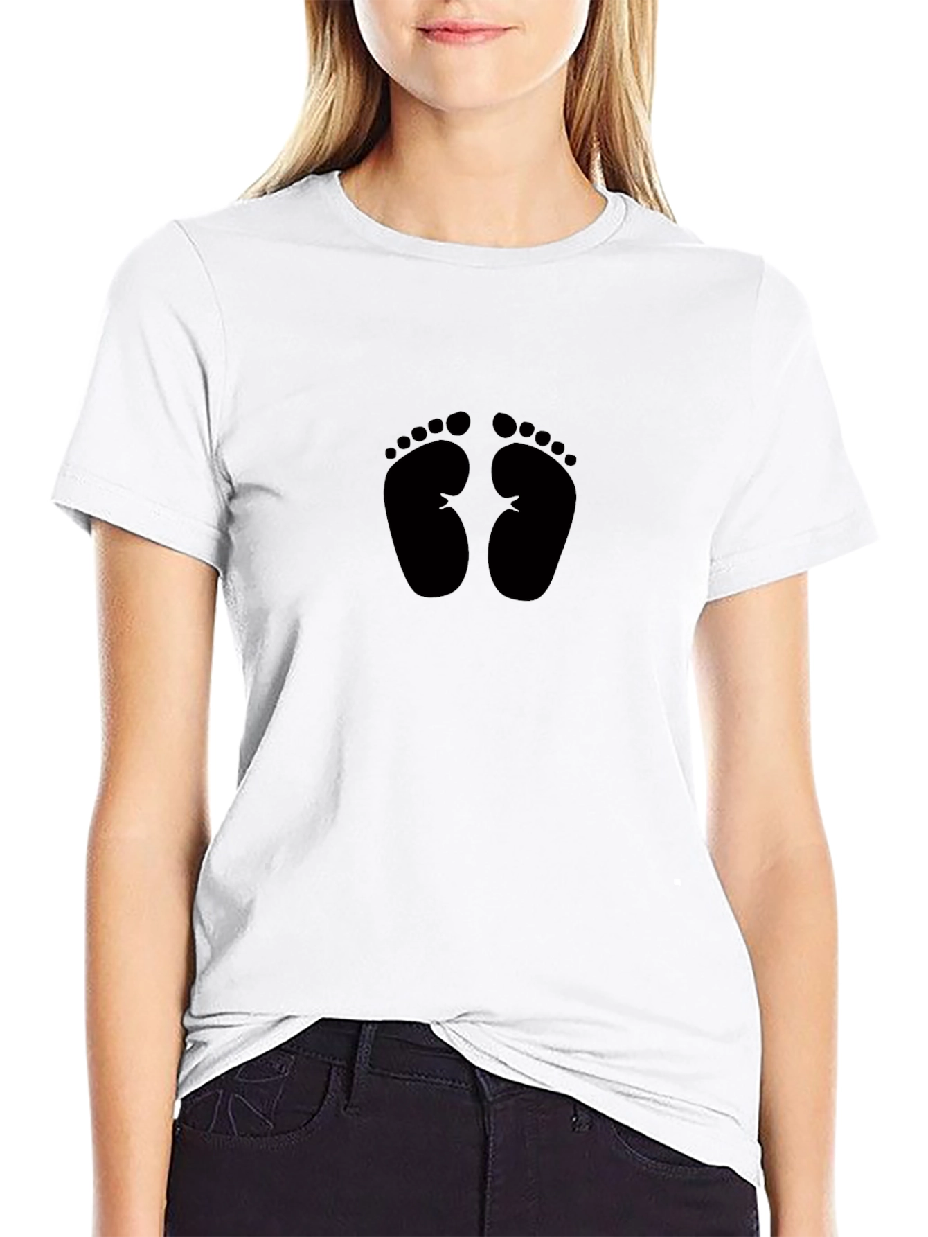 Black Footprints Graphic Tee - Soft Cotton Comfort
