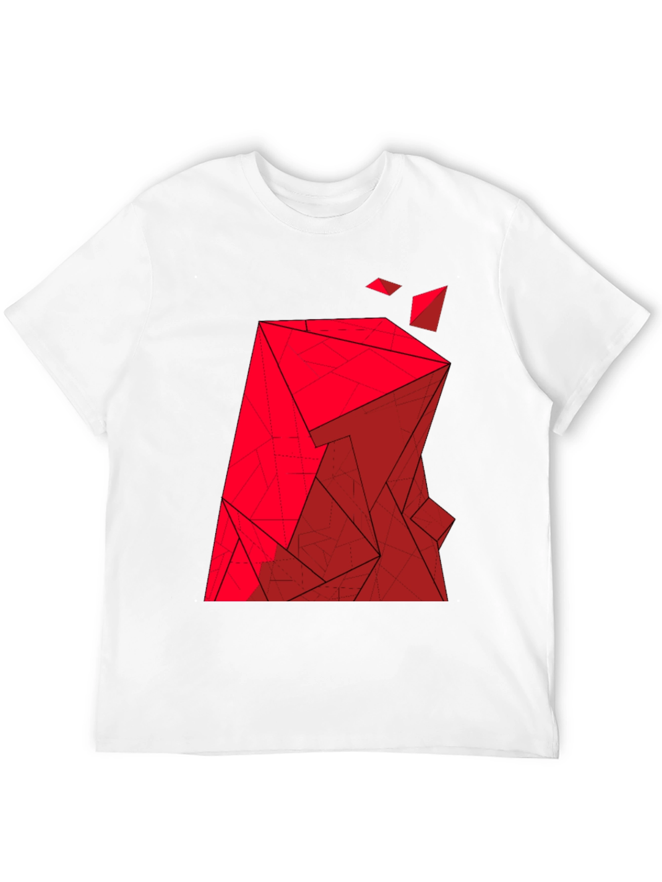 Abstract Geometric Red Graphic Tee
