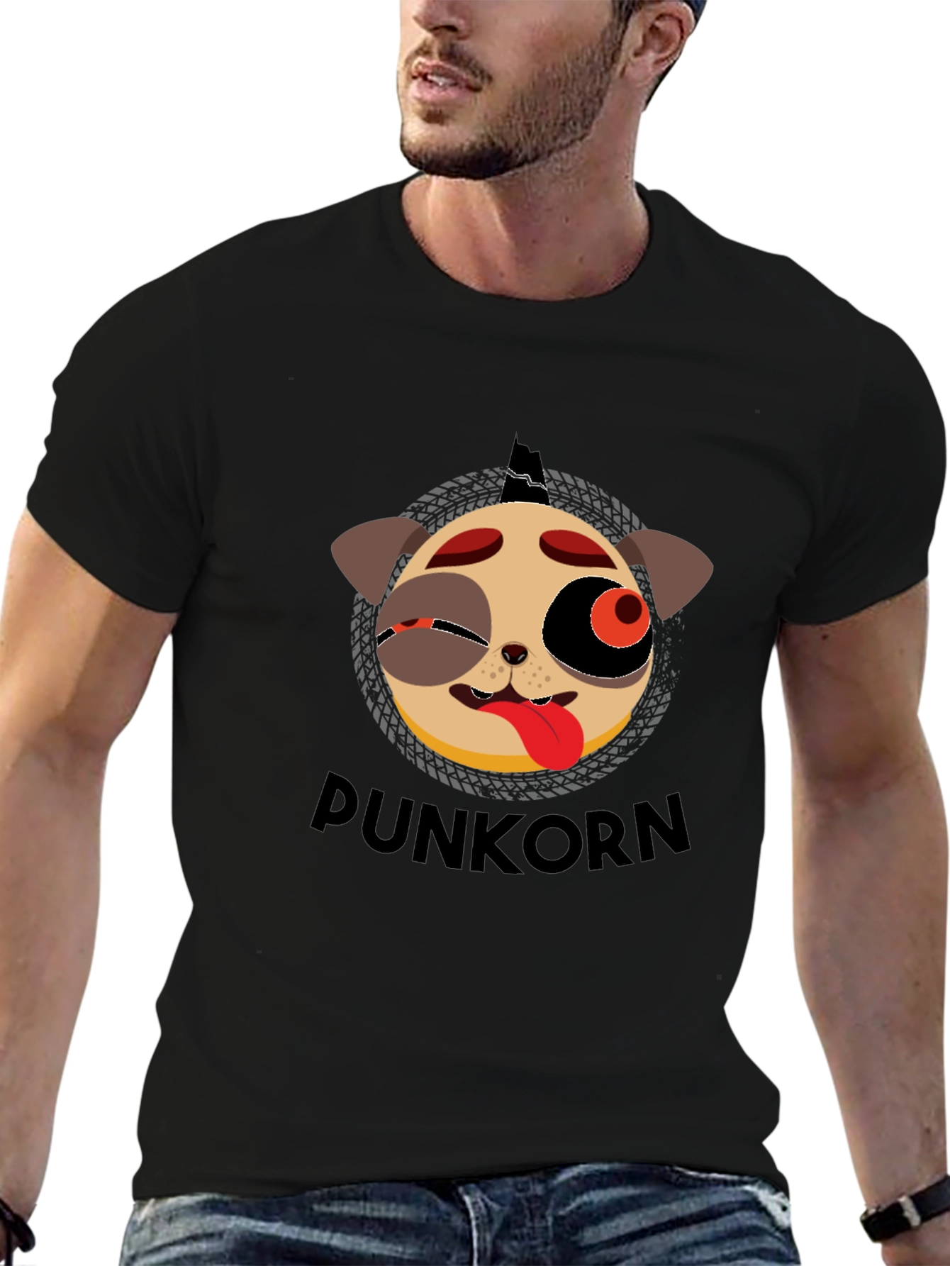 Punkorn Dog T-Shirt - Unique Graphic Tee