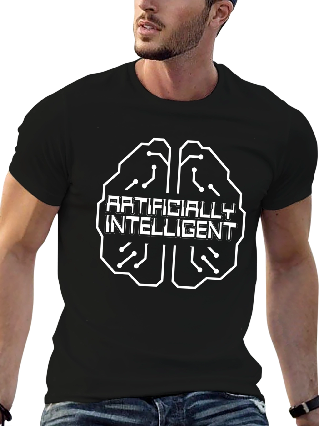 Artificially Intelligent Graphic Tee - Brain Circuit Design