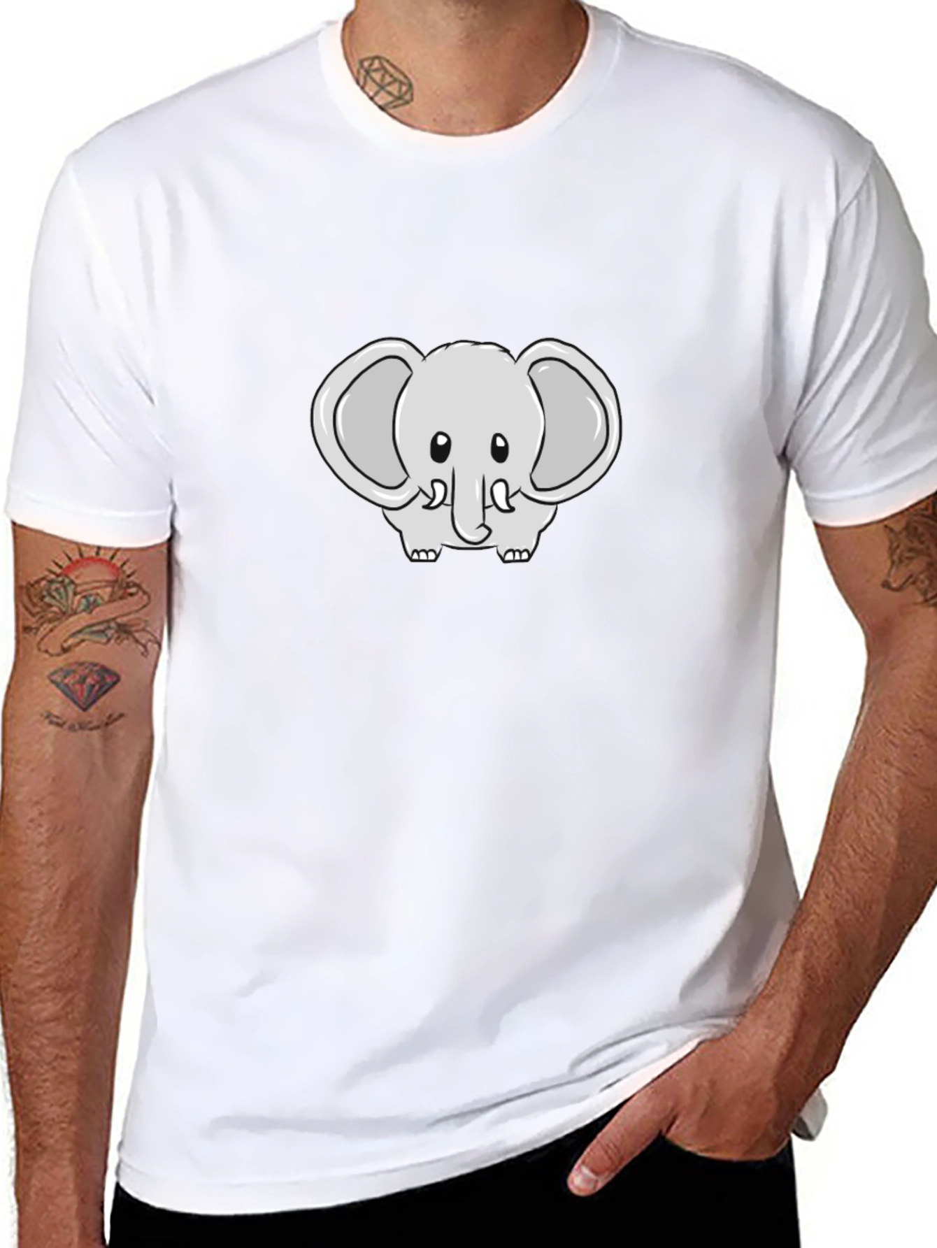 Cute Elephant Graphic Tee - Soft Cotton Blend