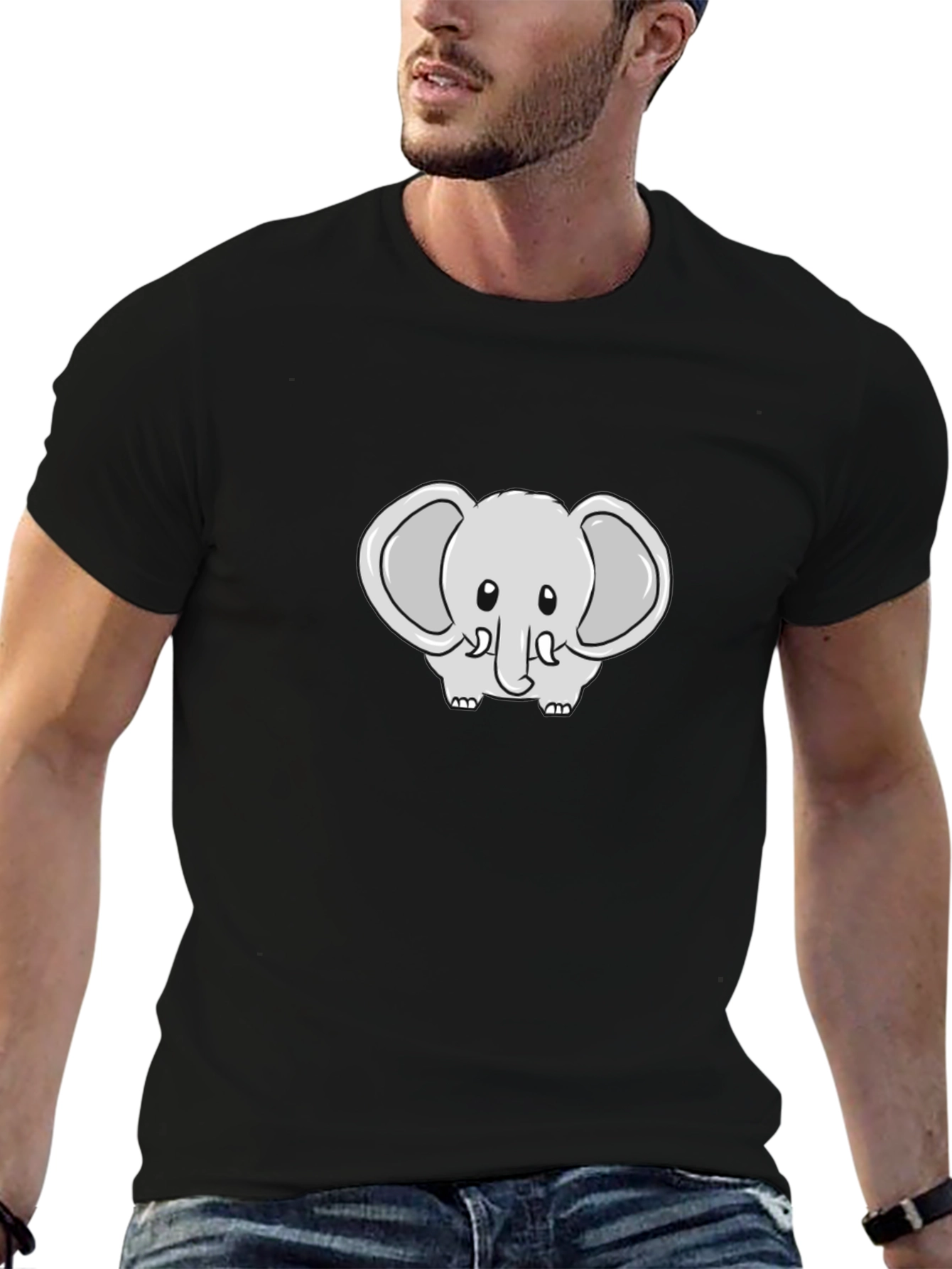 Cute Elephant Graphic Tee - Soft Cotton Blend