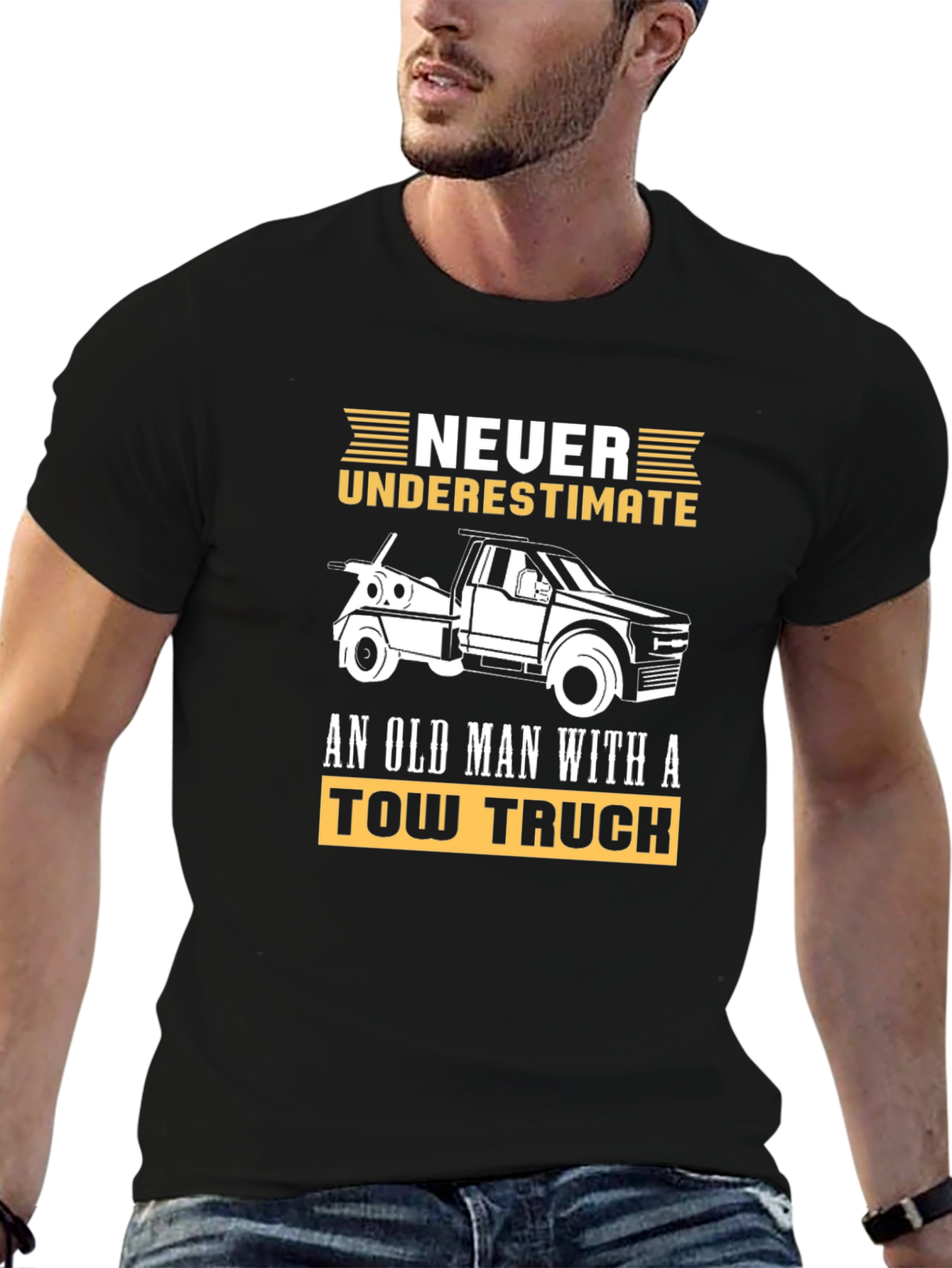 Never Underestimate Old Man Tow Truck T-Shirt