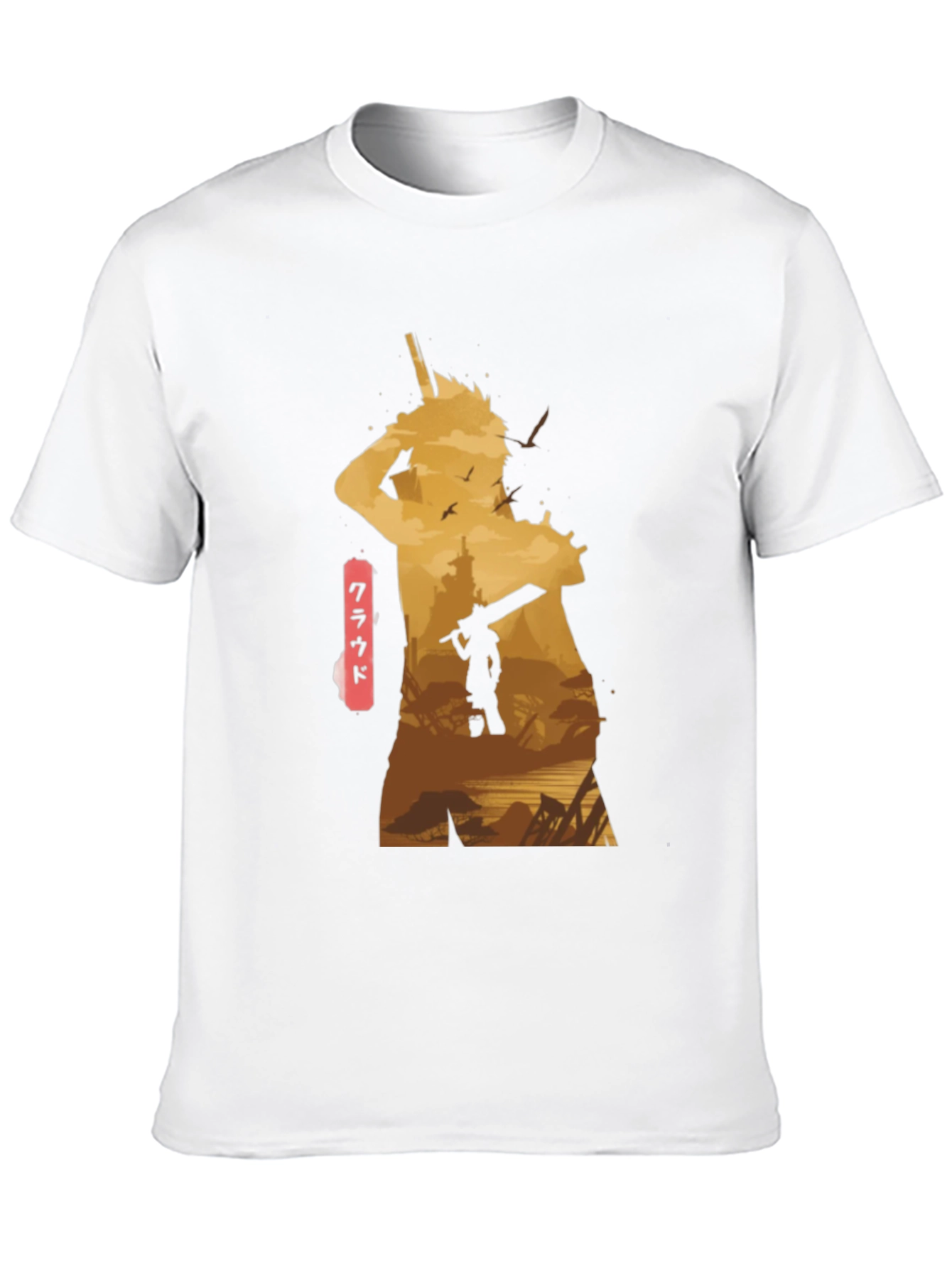Cloud Final Fantasy Anime Graphic Tee - Black