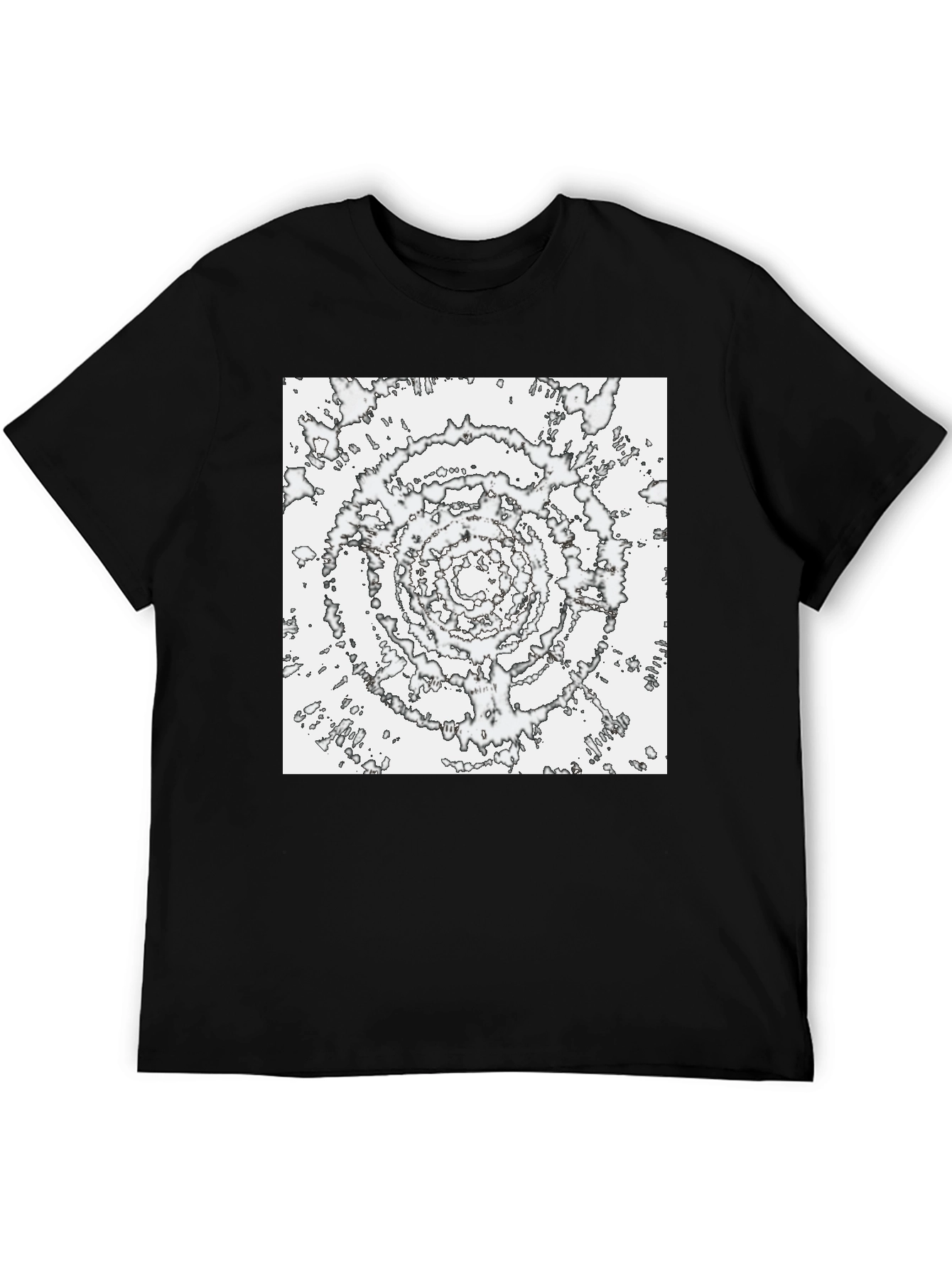 Abstract Vortex Tee - Black Cotton Comfort