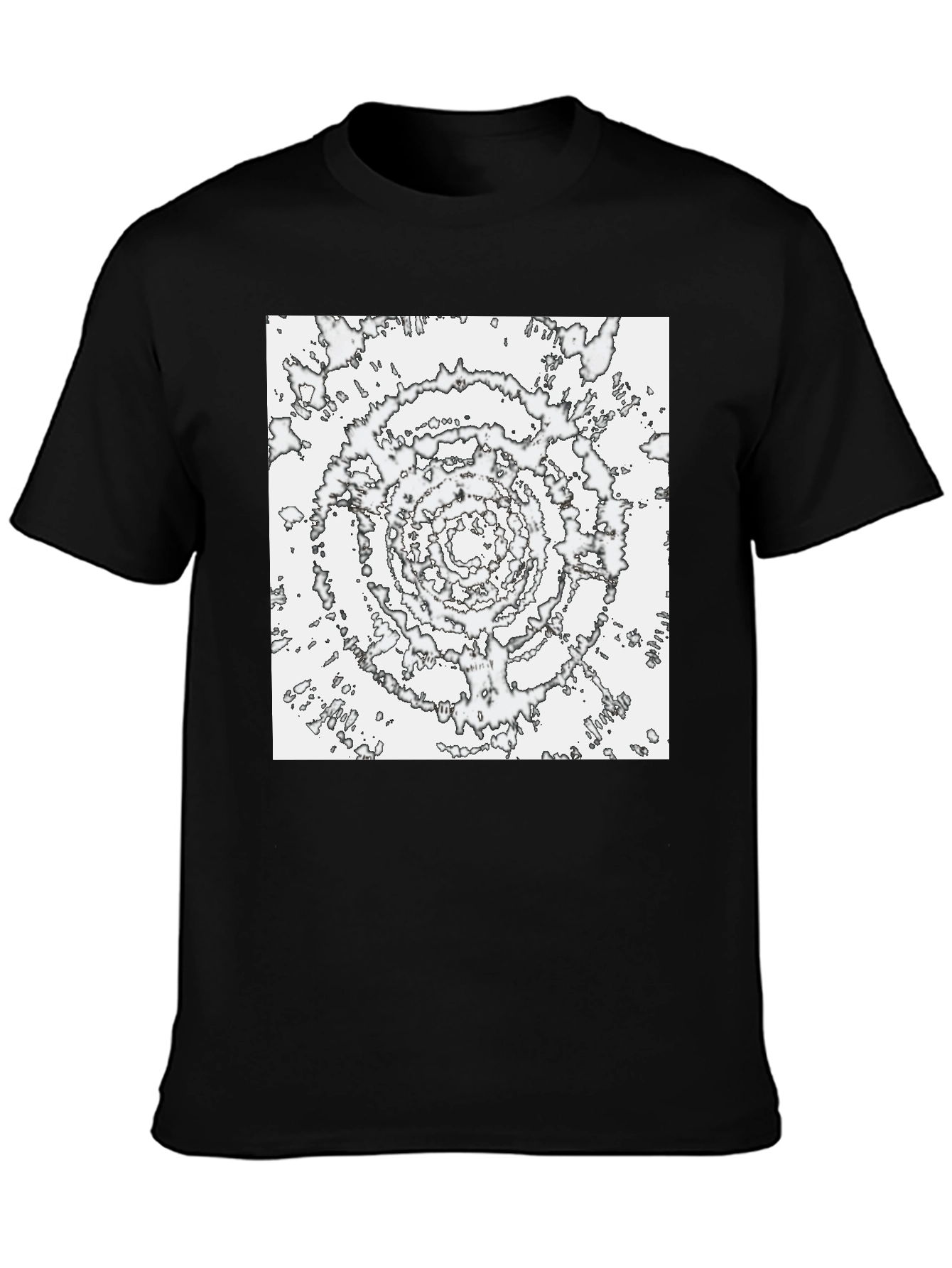 Abstract Vortex Tee - Black Cotton Comfort