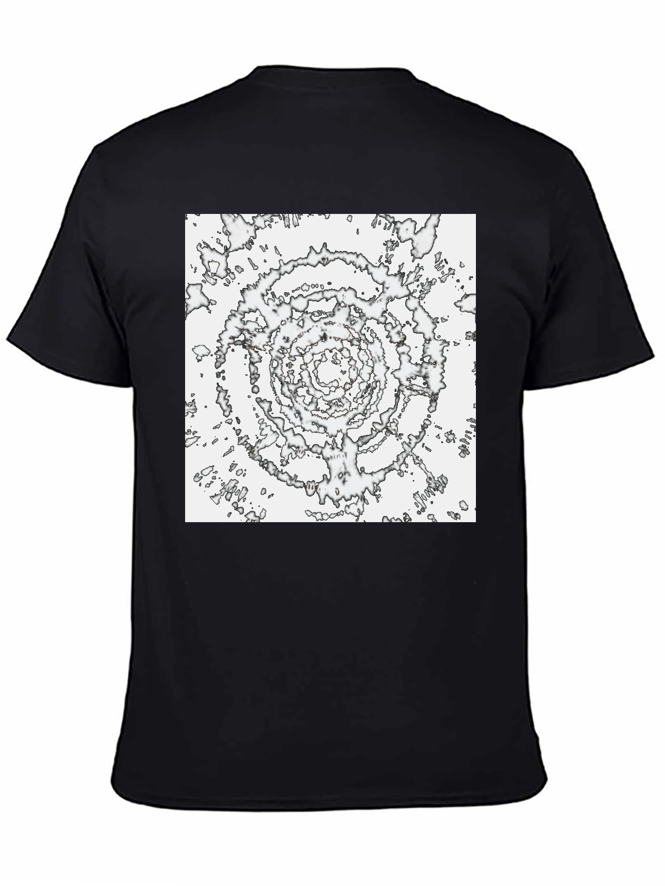 Abstract Vortex Tee - Black Cotton Comfort