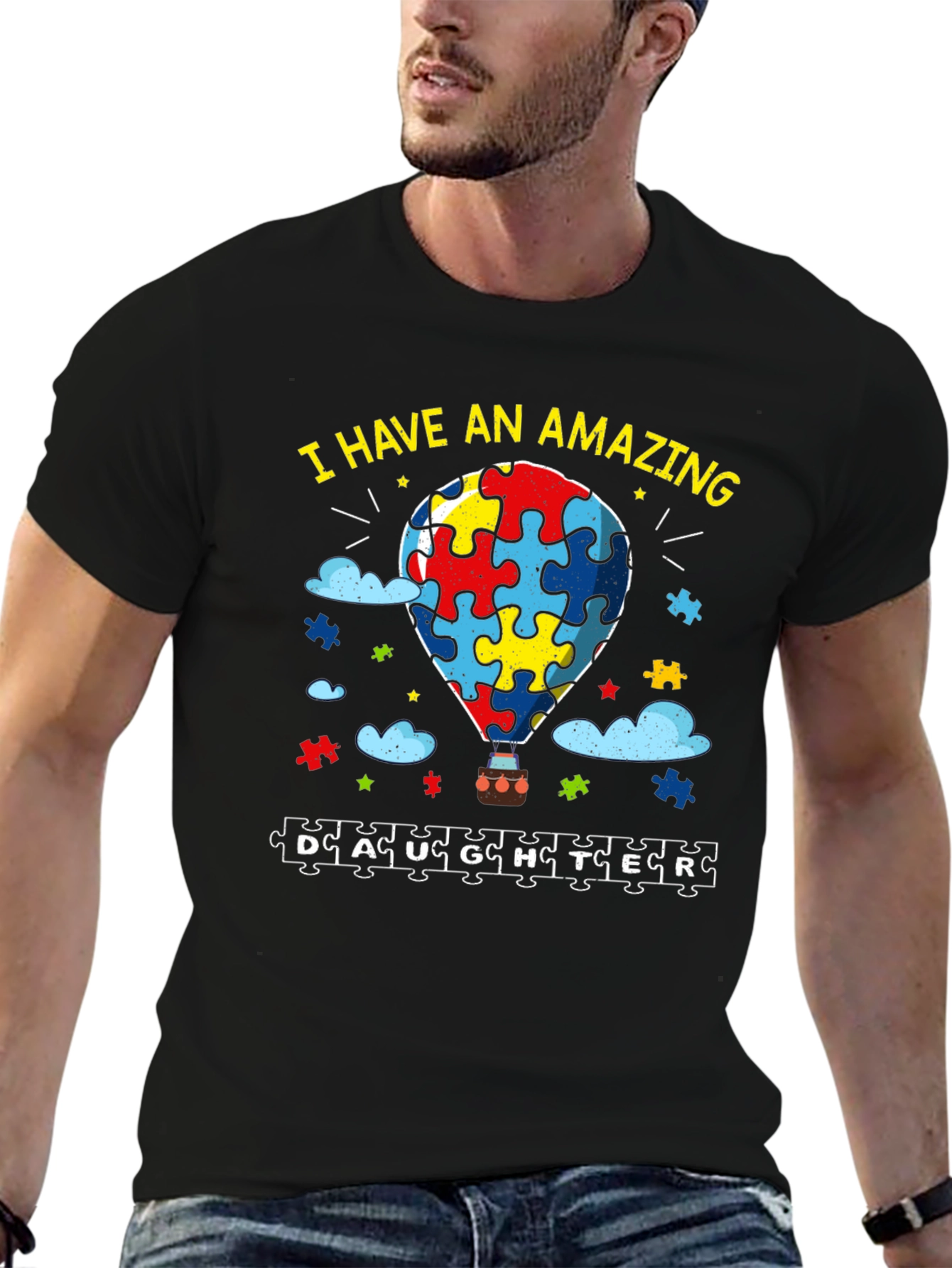 Amazing Daughter Autism Awareness Puzzle Piece T-Shirt