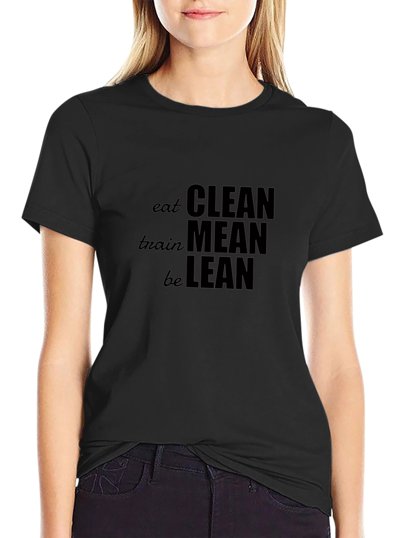 Eat Clean Train Mean Black T-Shirt