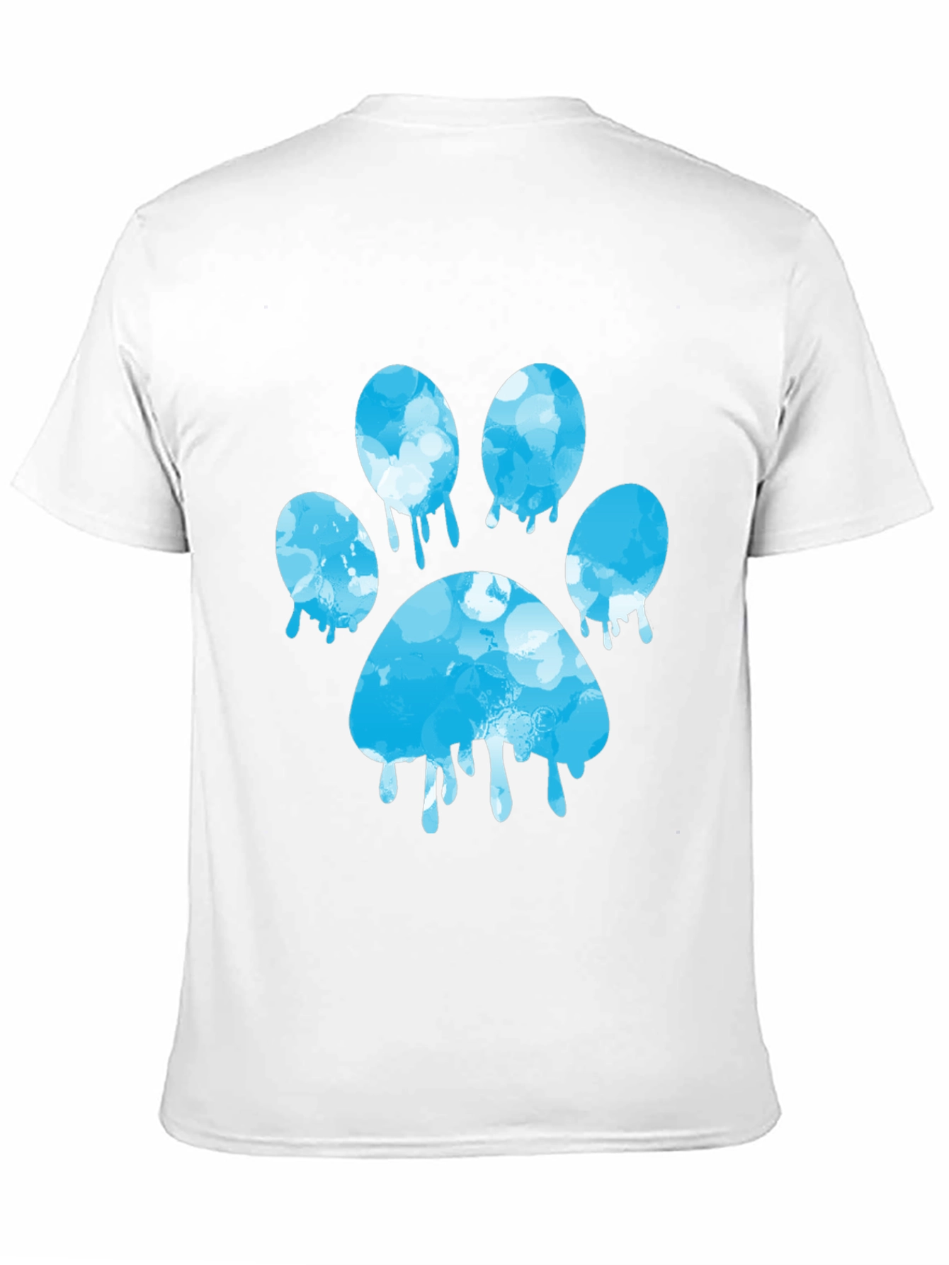 Paw Print Graphic Tee - Black Cotton Blend T-Shirt