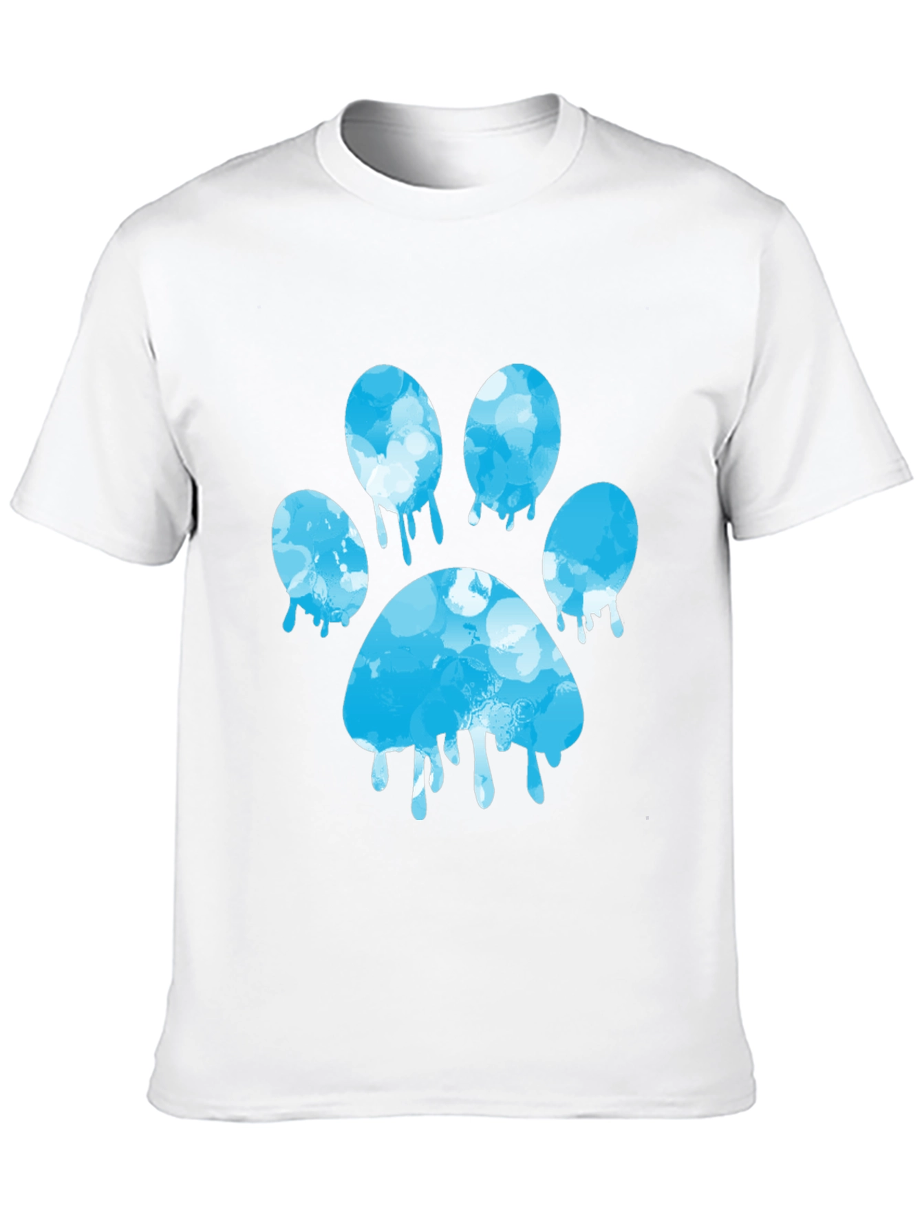 Paw Print Graphic Tee - Black Cotton Blend T-Shirt