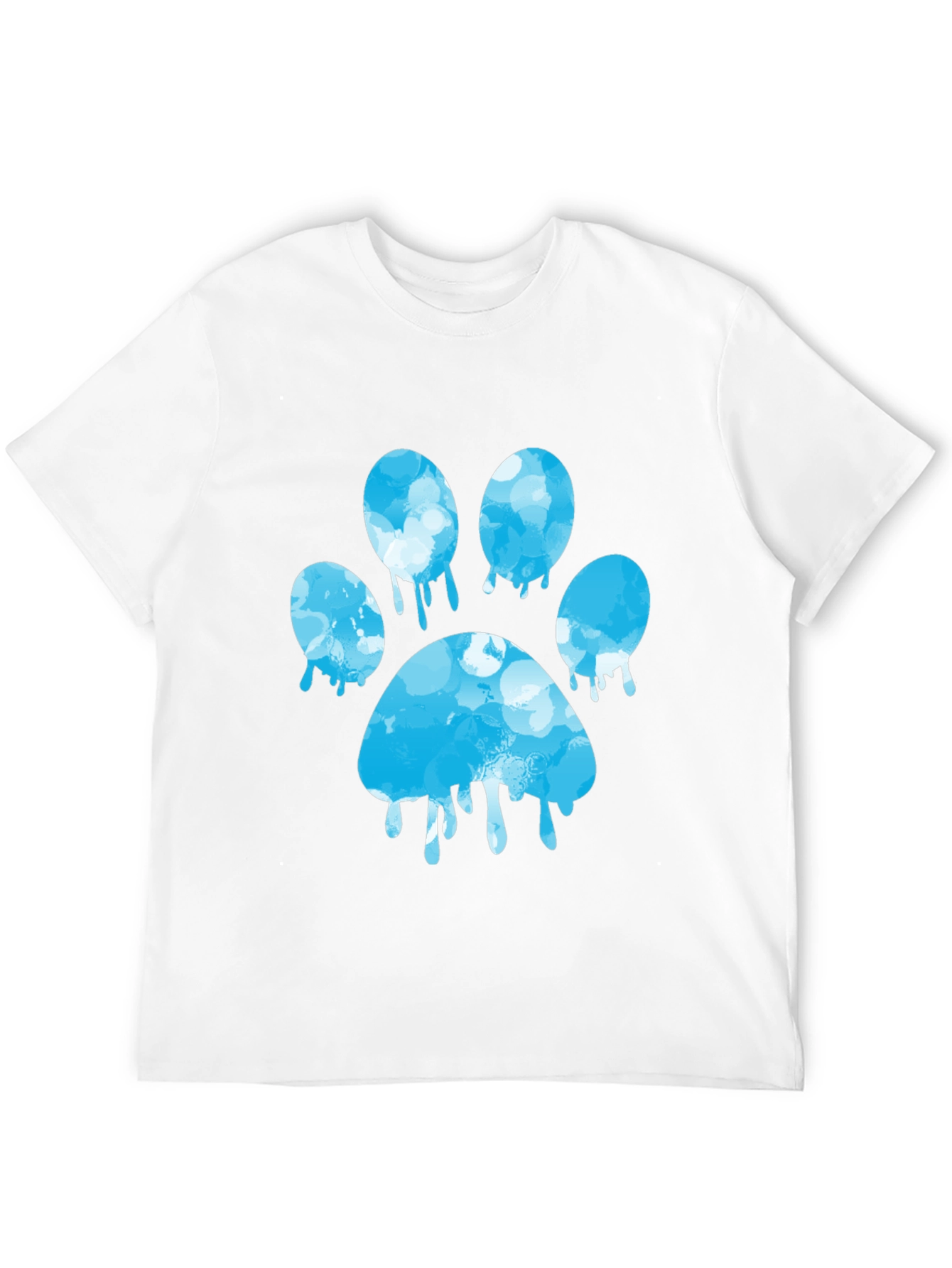 Paw Print Graphic Tee - Black Cotton Blend T-Shirt