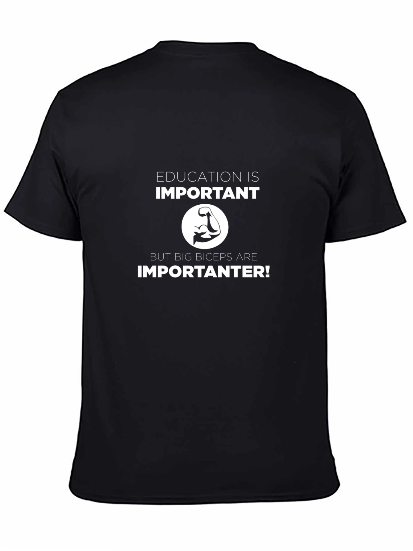 Funny Big Biceps Graphic T-Shirt - Black