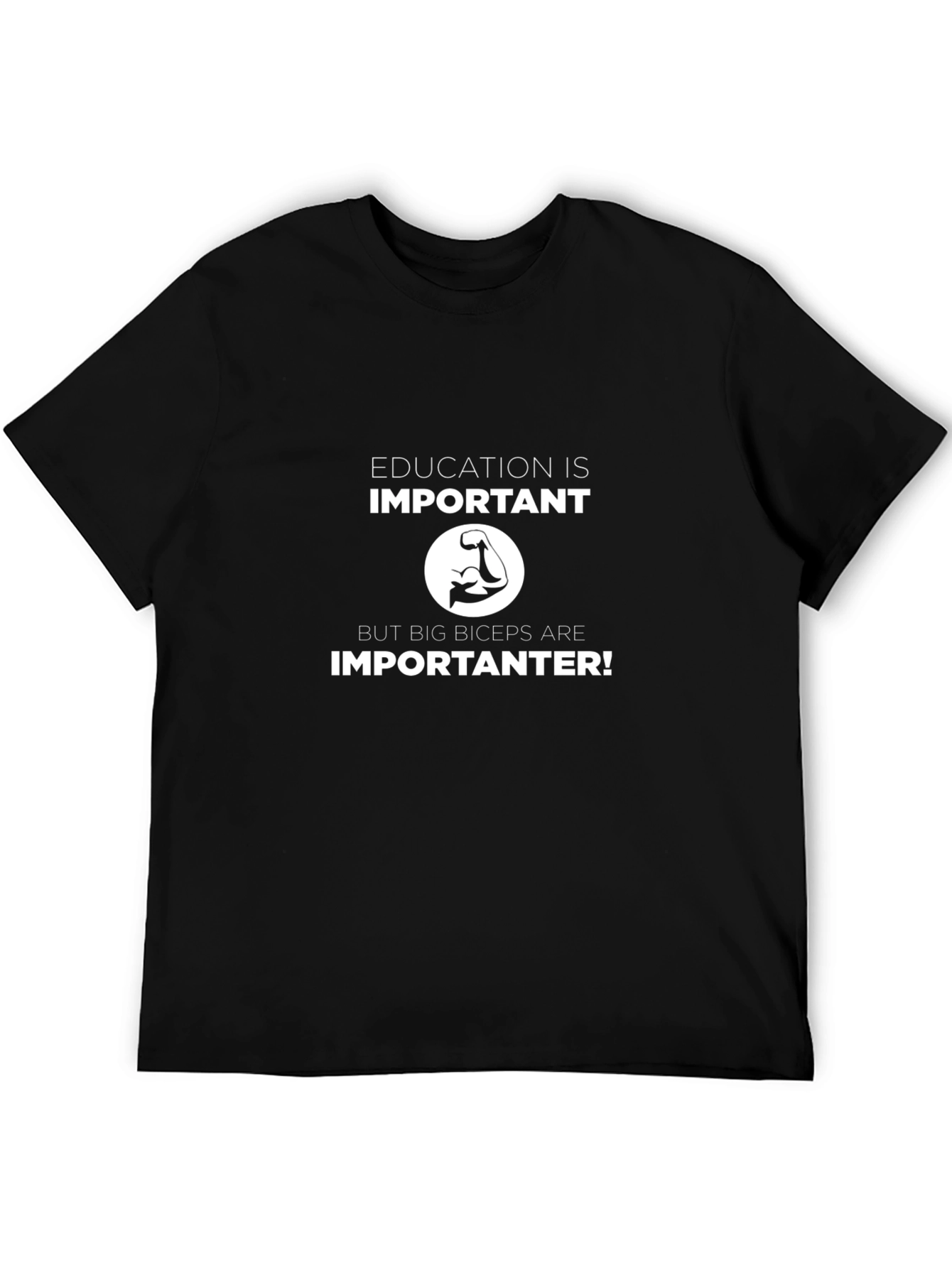 Funny Big Biceps Graphic T-Shirt - Black