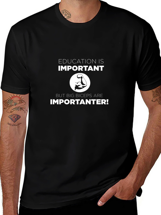 Funny Big Biceps Graphic T-Shirt - Black