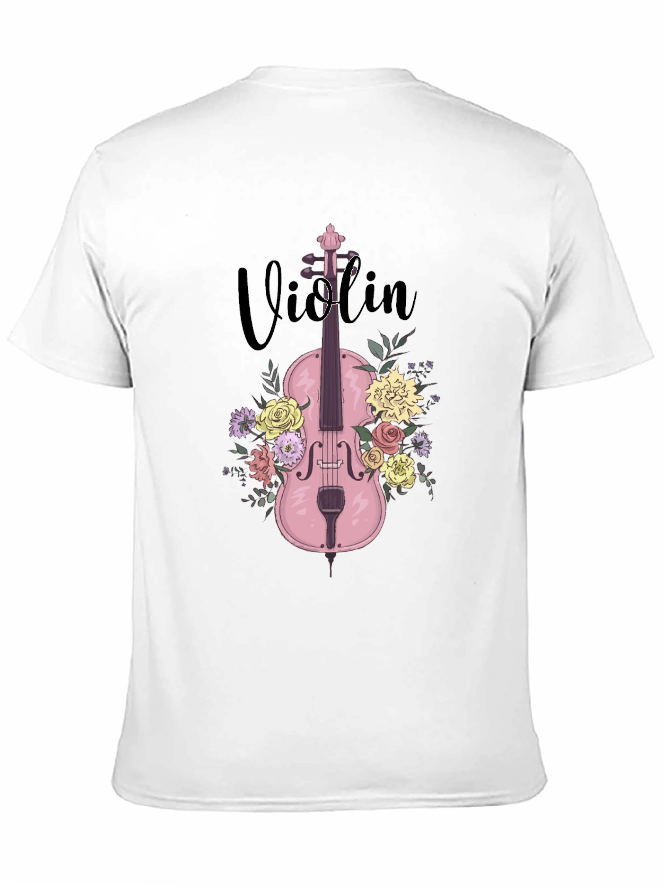 Floral Violin T-Shirt - Music Lover Tee