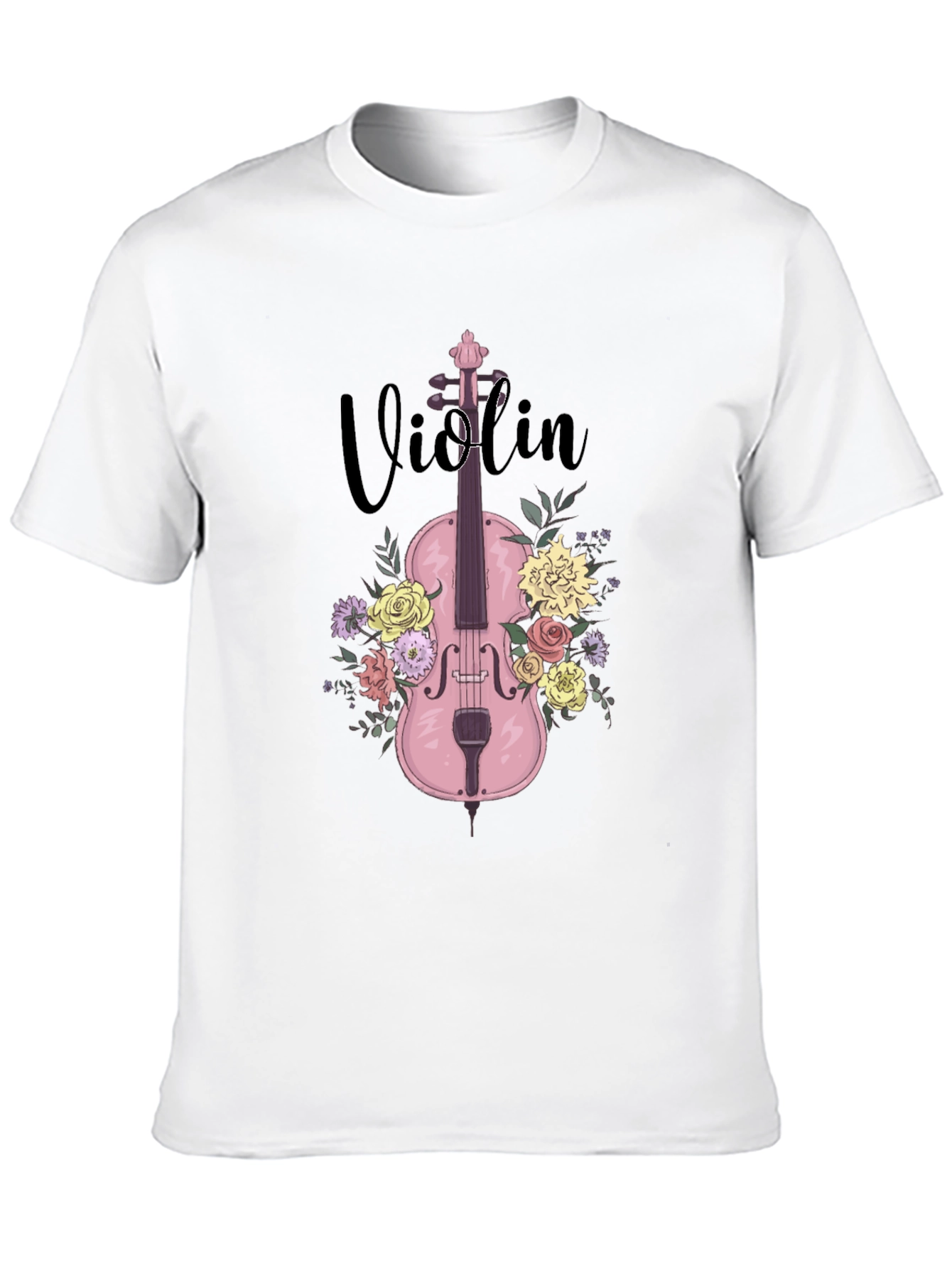 Floral Violin T-Shirt - Music Lover Tee