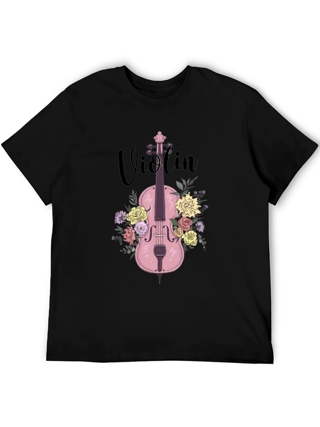 Floral Violin T-Shirt - Music Lover Tee