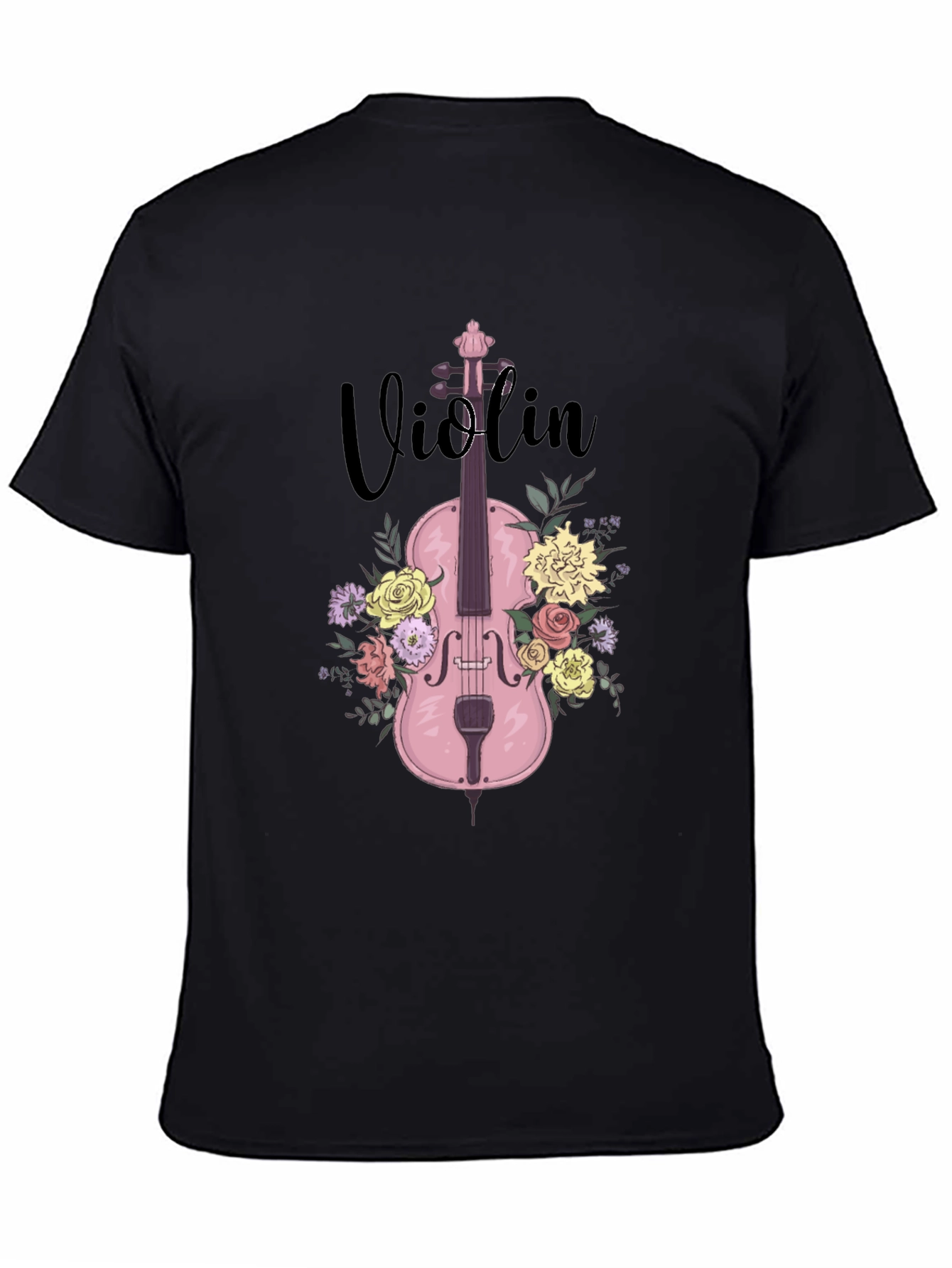 Floral Violin T-Shirt - Music Lover Tee