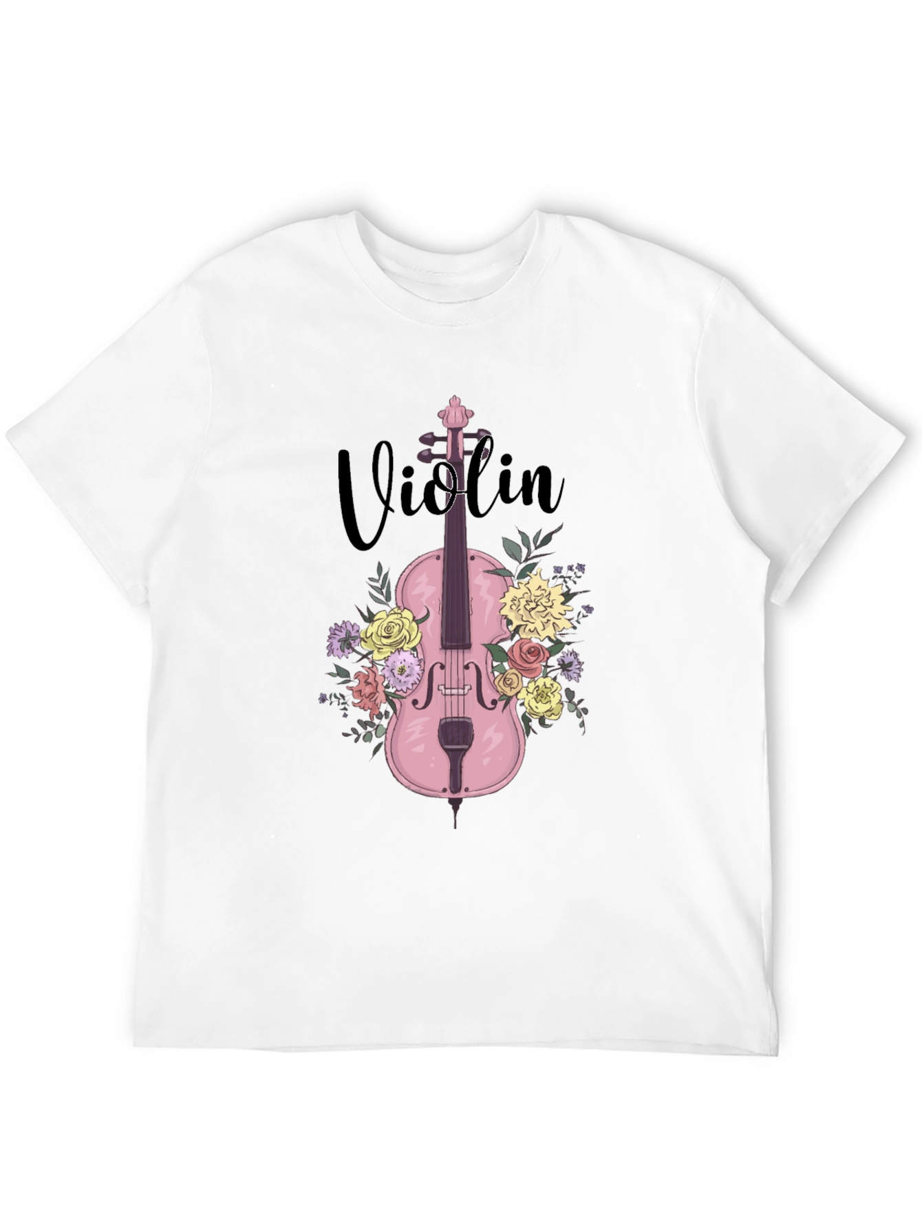 Floral Violin T-Shirt - Music Lover Tee