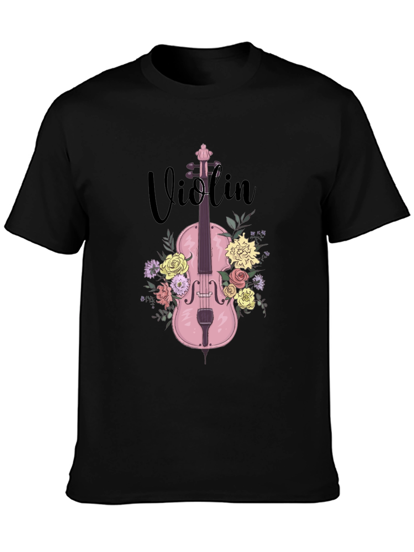 Floral Violin T-Shirt - Music Lover Tee