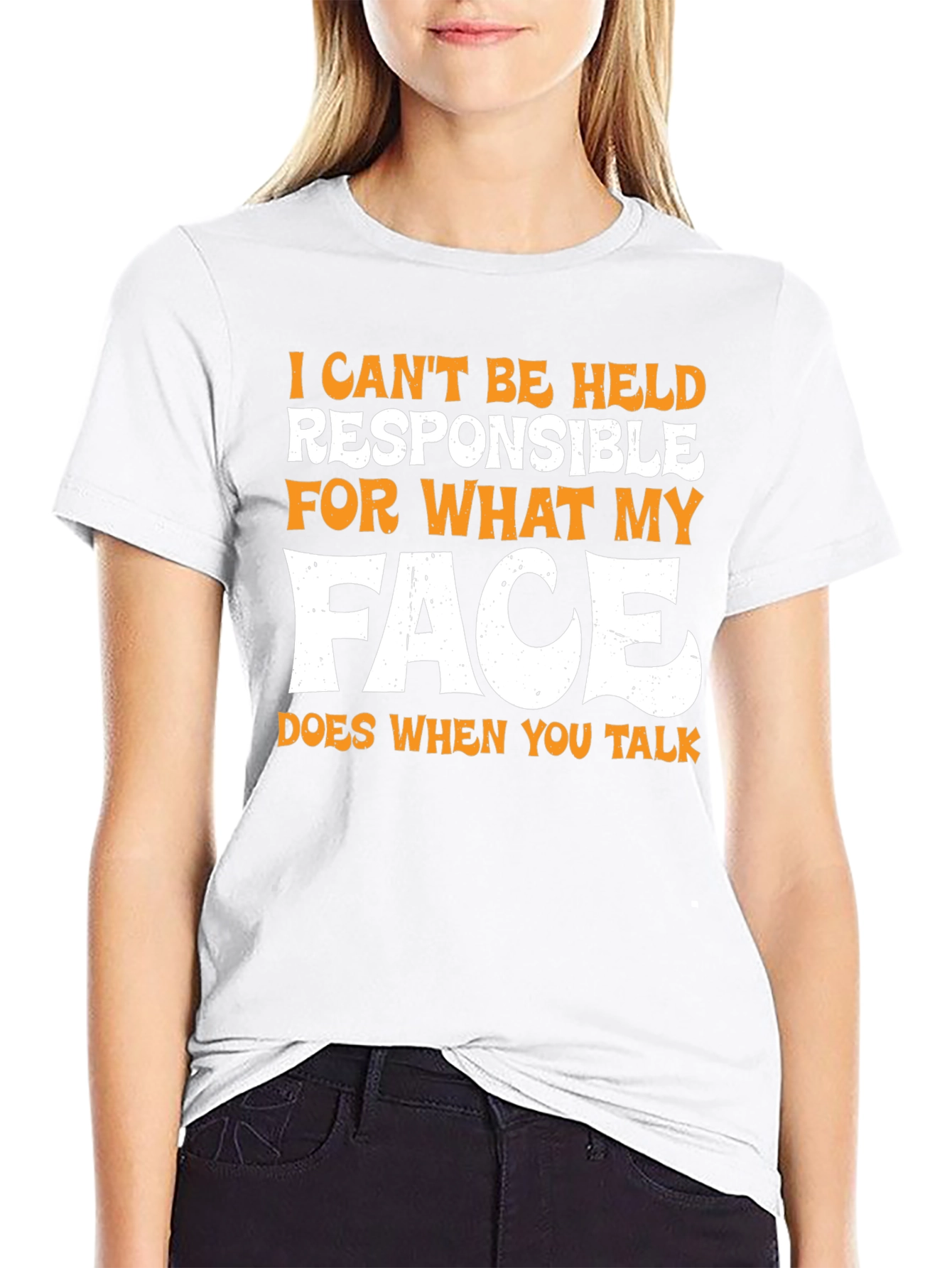 Funny Face Graphic Mens T-Shirt - Black