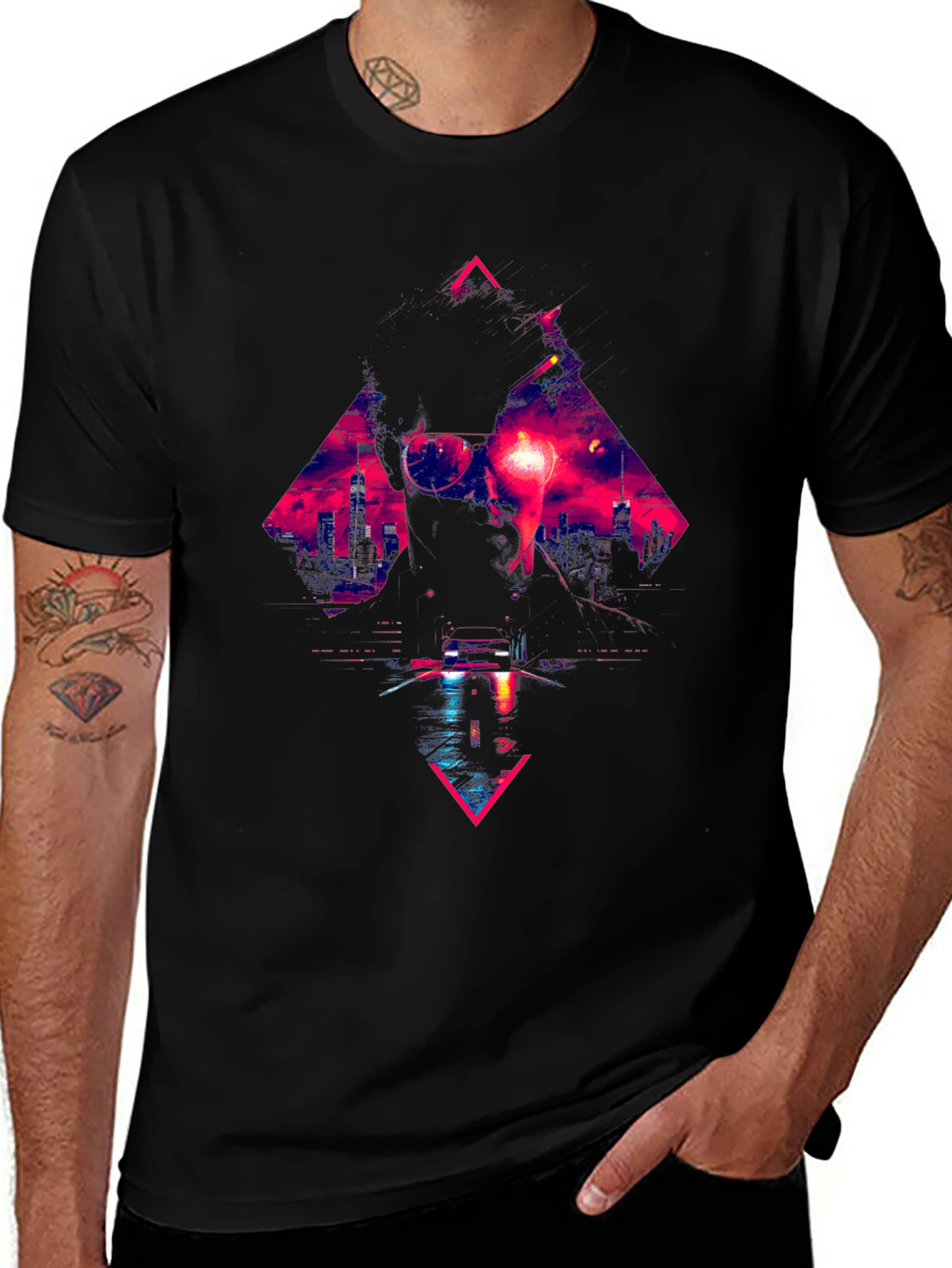 Retro Wave Cityscape Graphic Tee