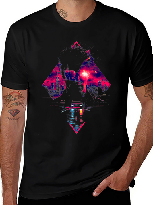 Retro Wave Cityscape Graphic Tee