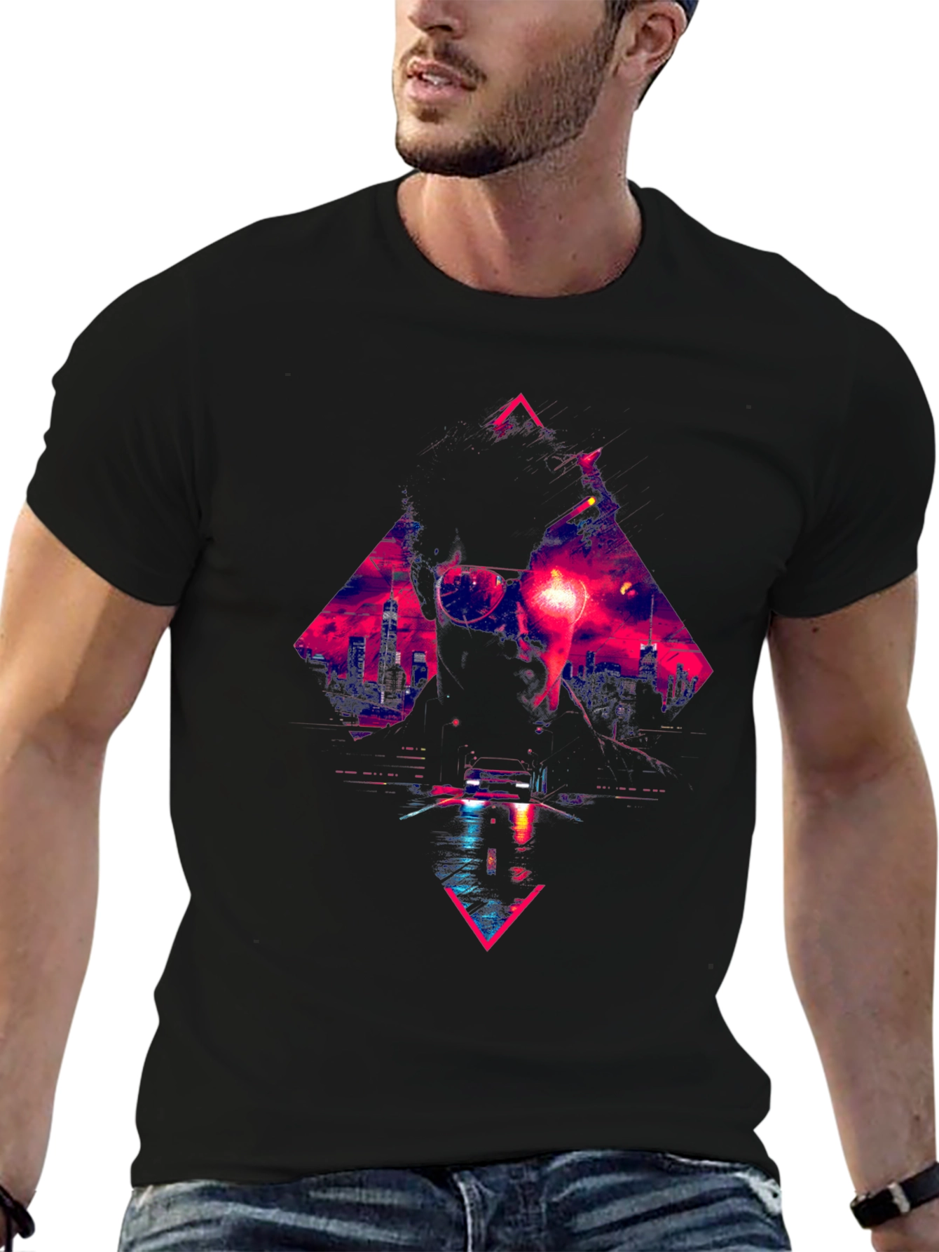 Retro Wave Cityscape Graphic Tee
