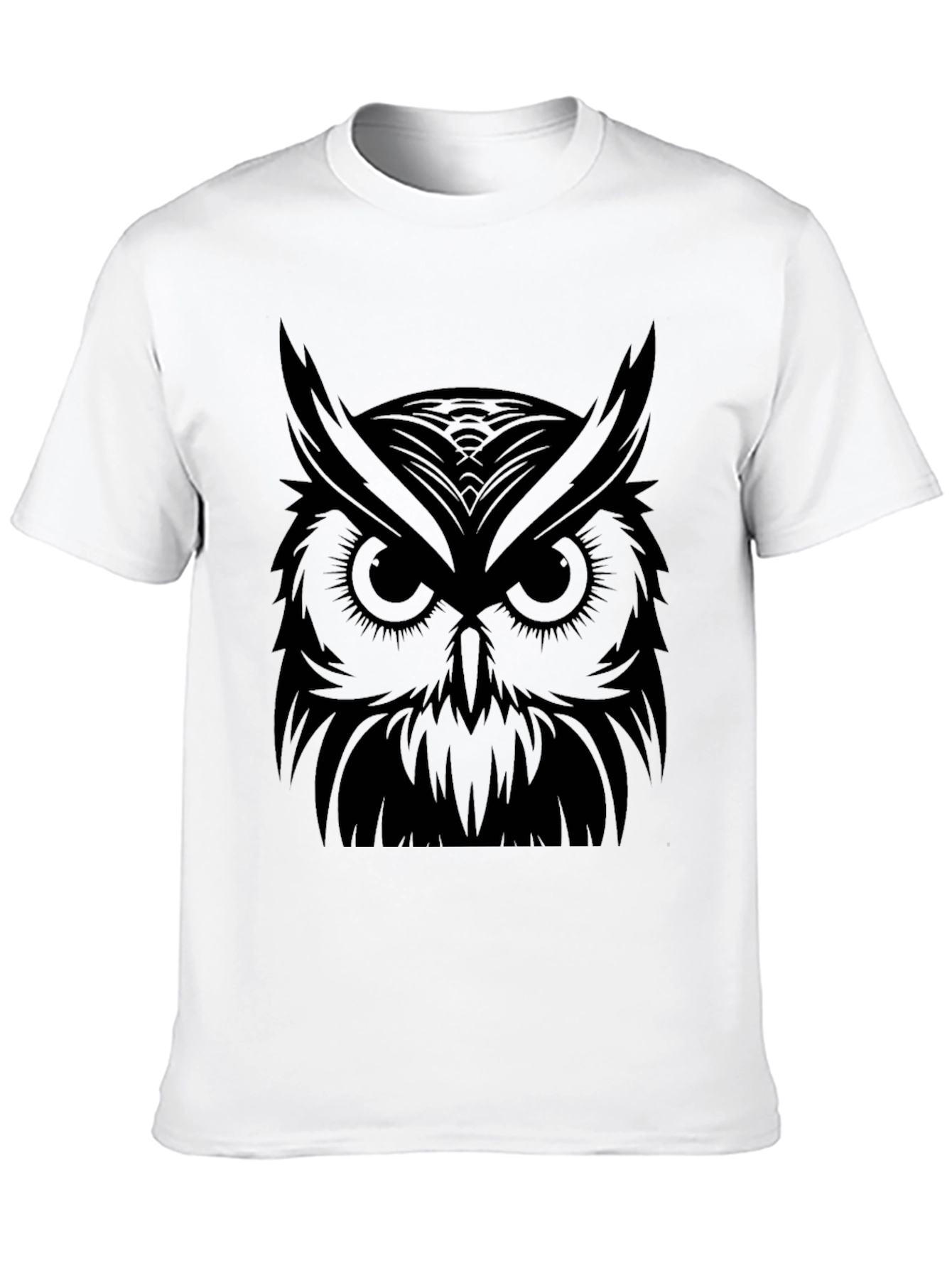 Mens Black Owl Graphic T-Shirt
