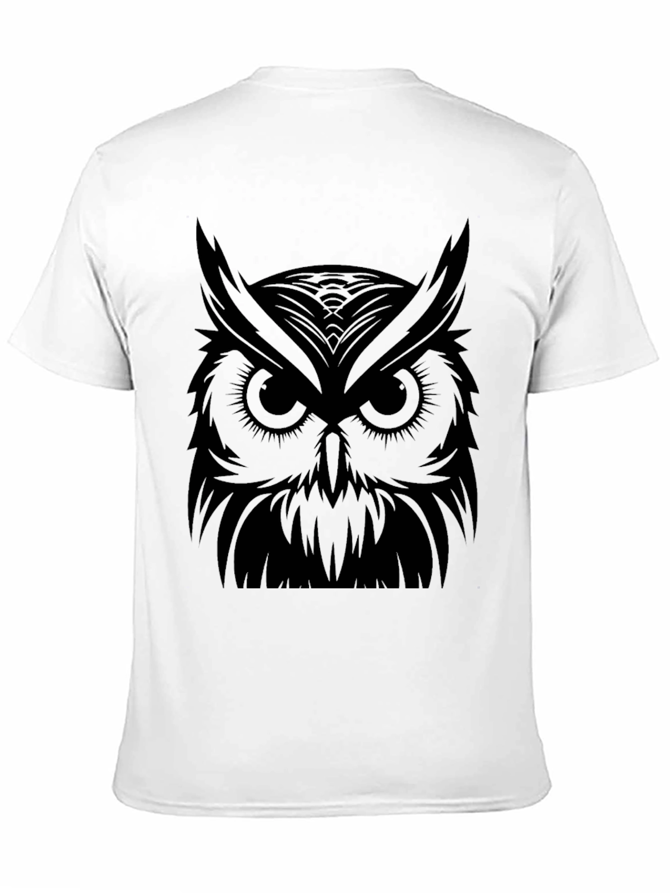 Mens Black Owl Graphic T-Shirt