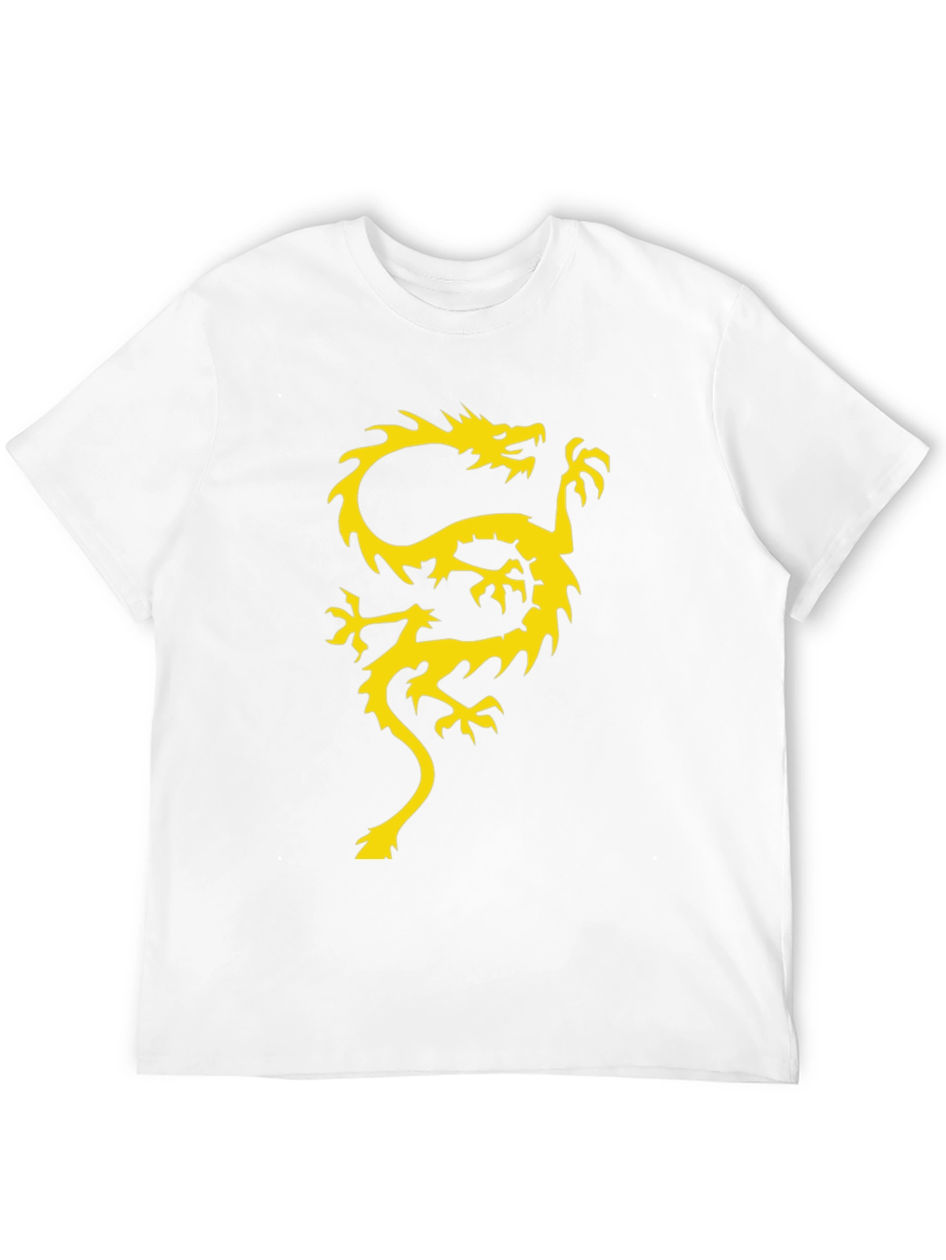 Black T-Shirt with Gold Dragon Graphic