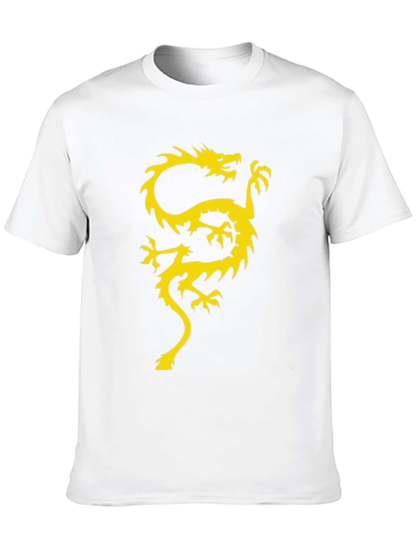 Black T-Shirt with Gold Dragon Graphic