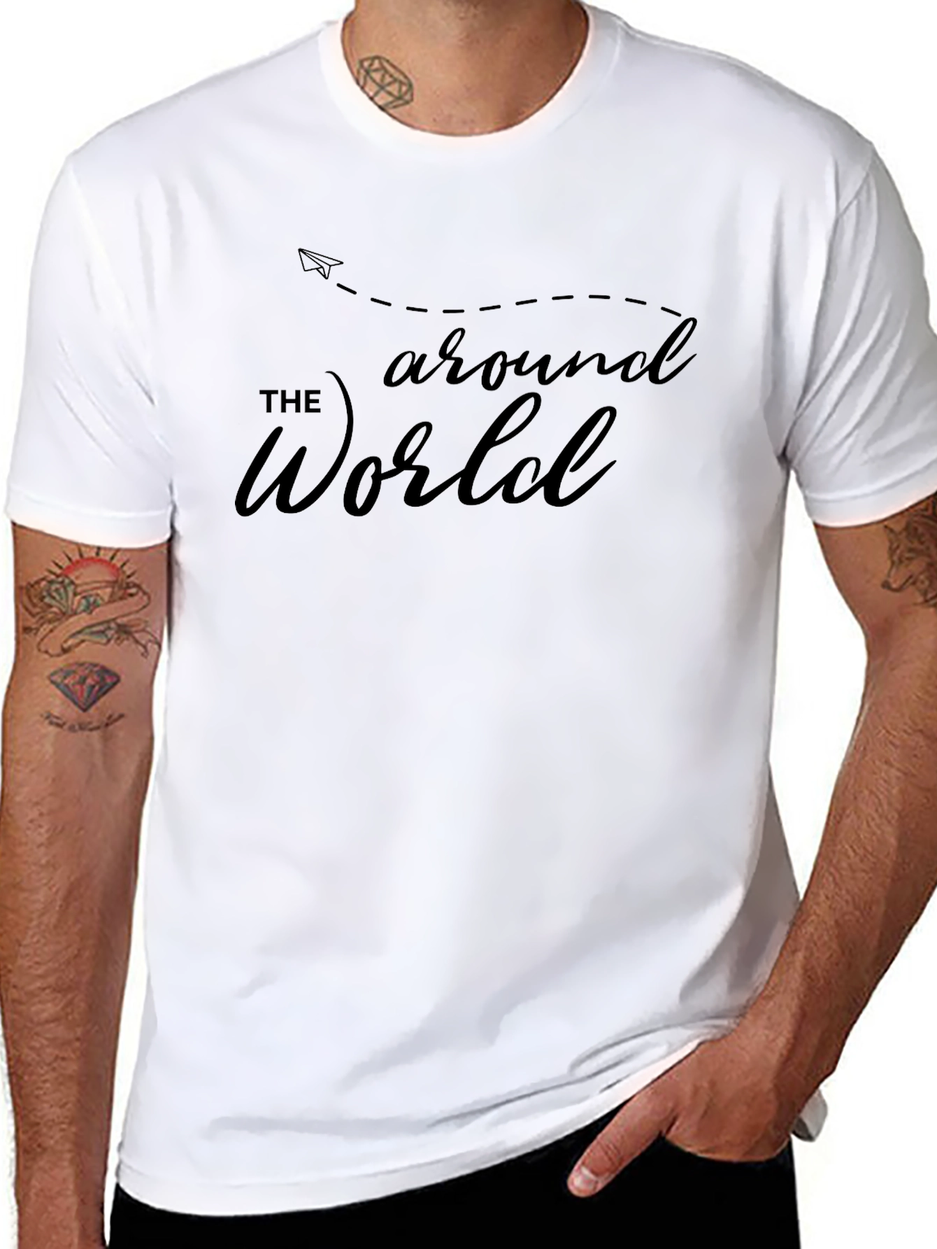 Around the World Graphic Tee - Black