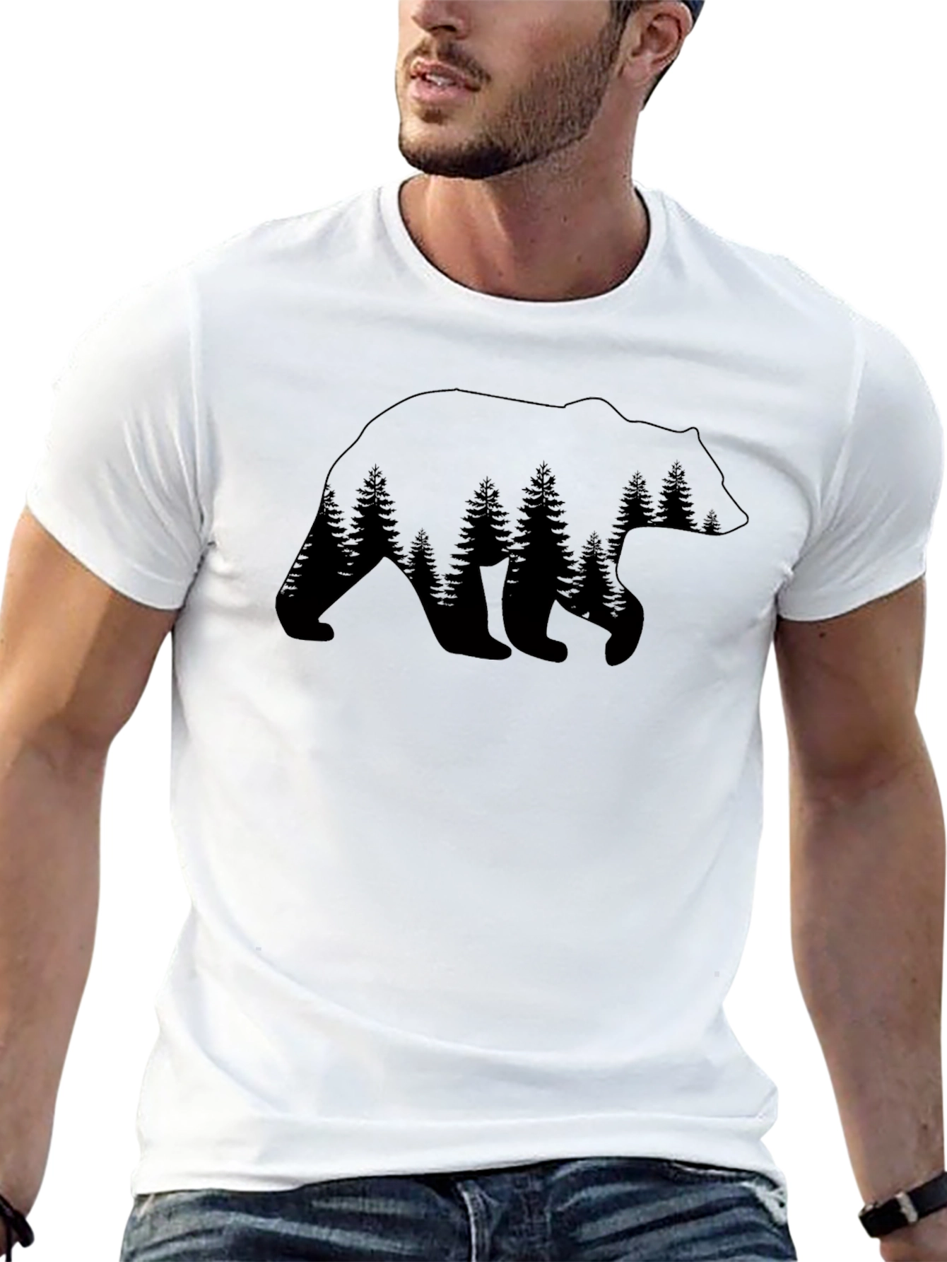 Bear Forest Graphic Tee - Nature Inspired Design