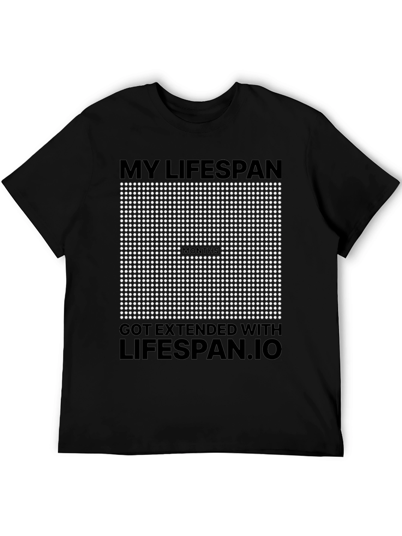 Lifespan.io Extended Months Black T-Shirt