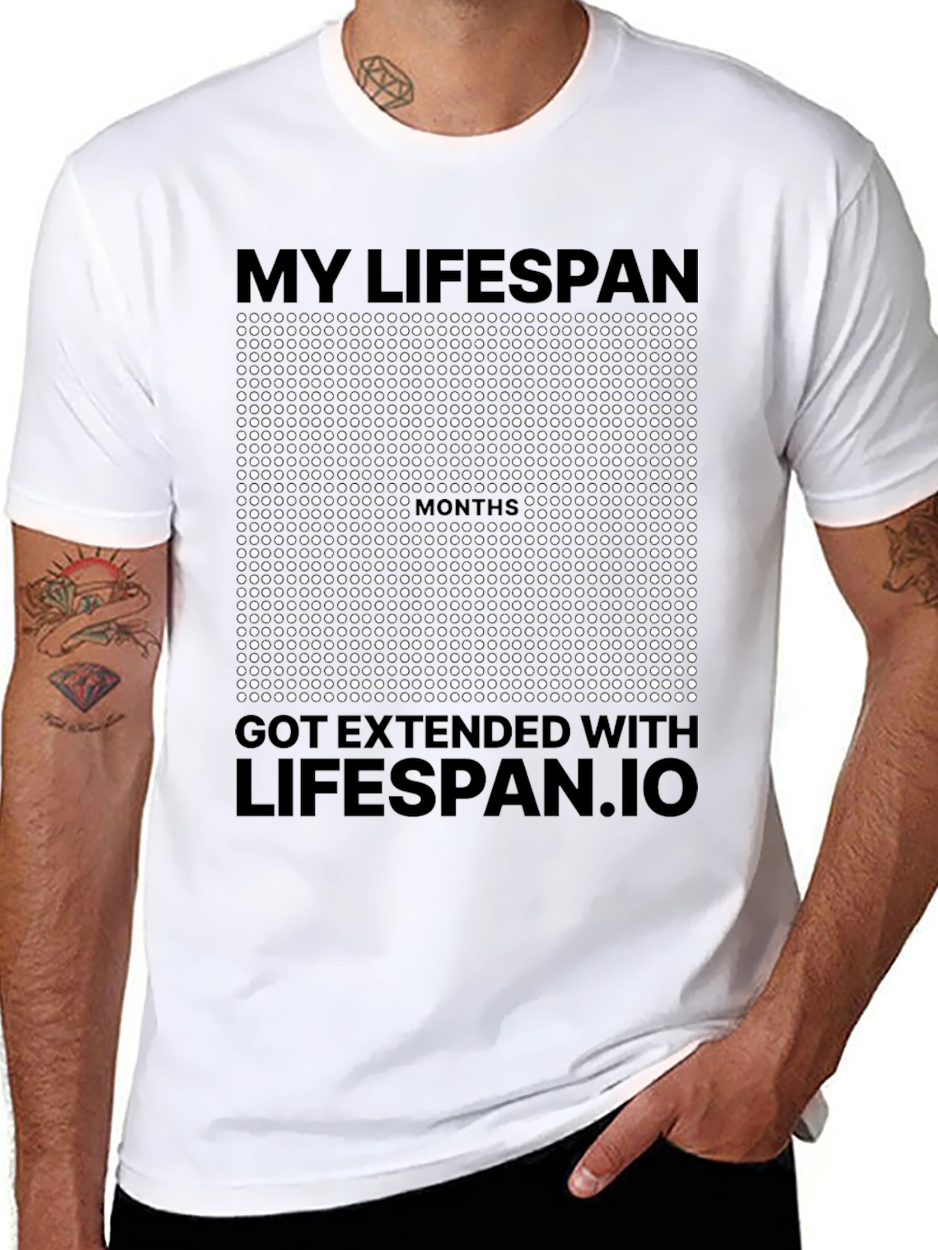 Lifespan.io Extended Months Black T-Shirt