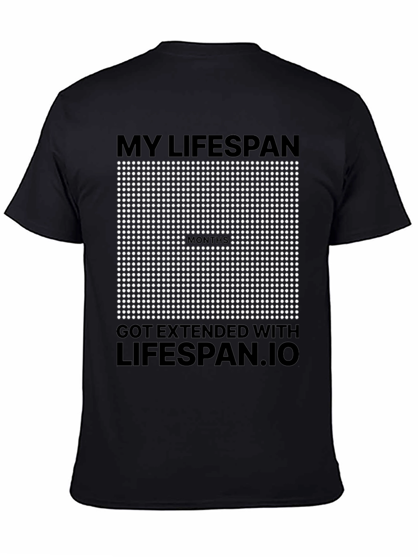 Lifespan.io Extended Months Black T-Shirt