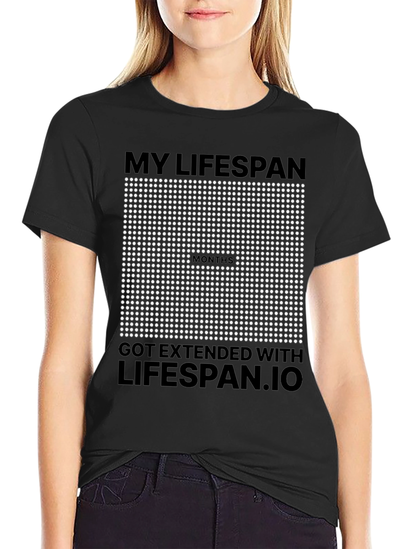 Lifespan.io Extended Months Black T-Shirt