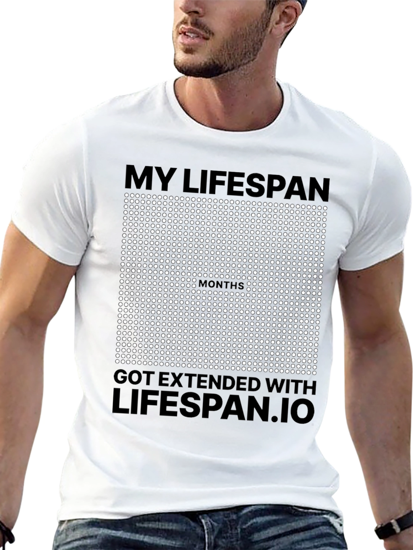 Lifespan.io Extended Months Black T-Shirt