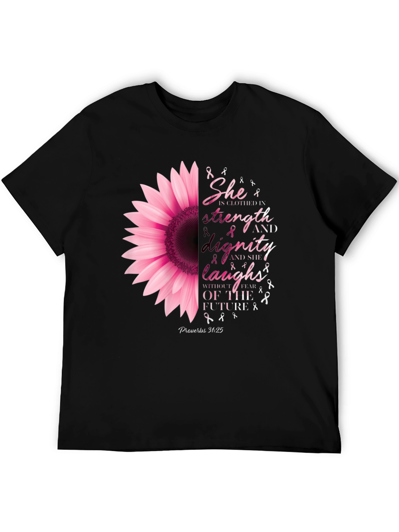 She is Clothed in Strength Sunflower T-Shirt