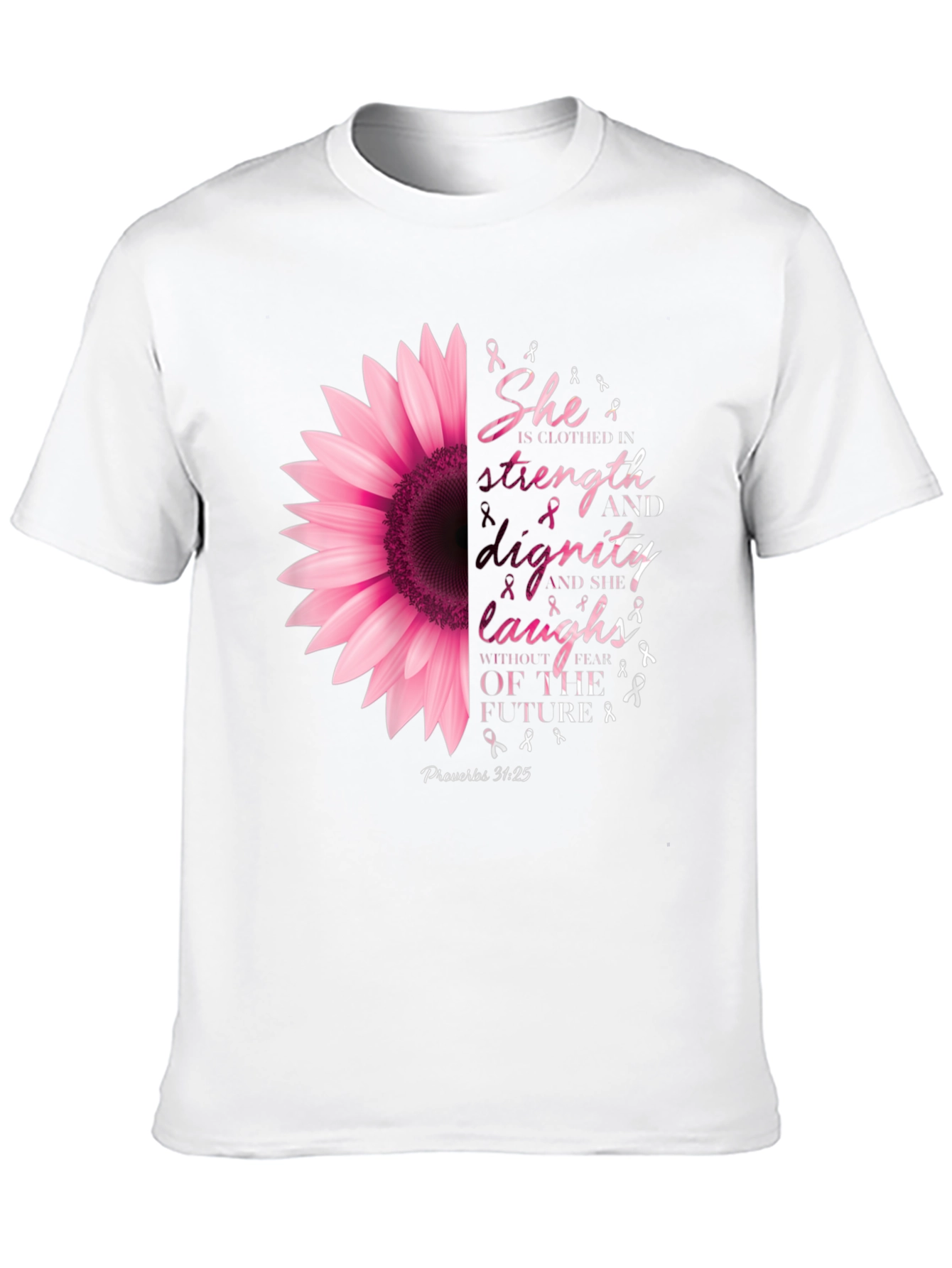 She is Clothed in Strength Sunflower T-Shirt