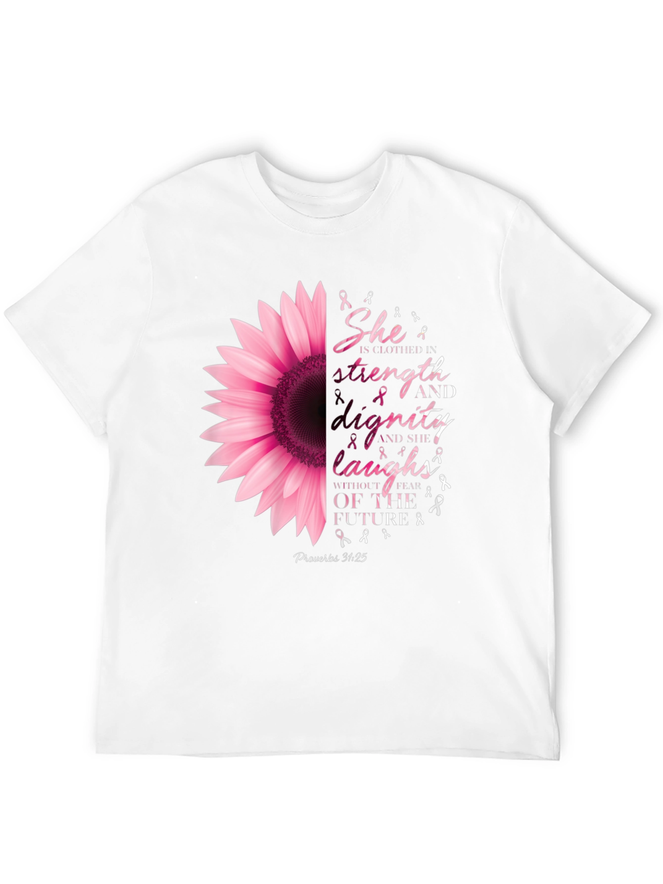 She is Clothed in Strength Sunflower T-Shirt